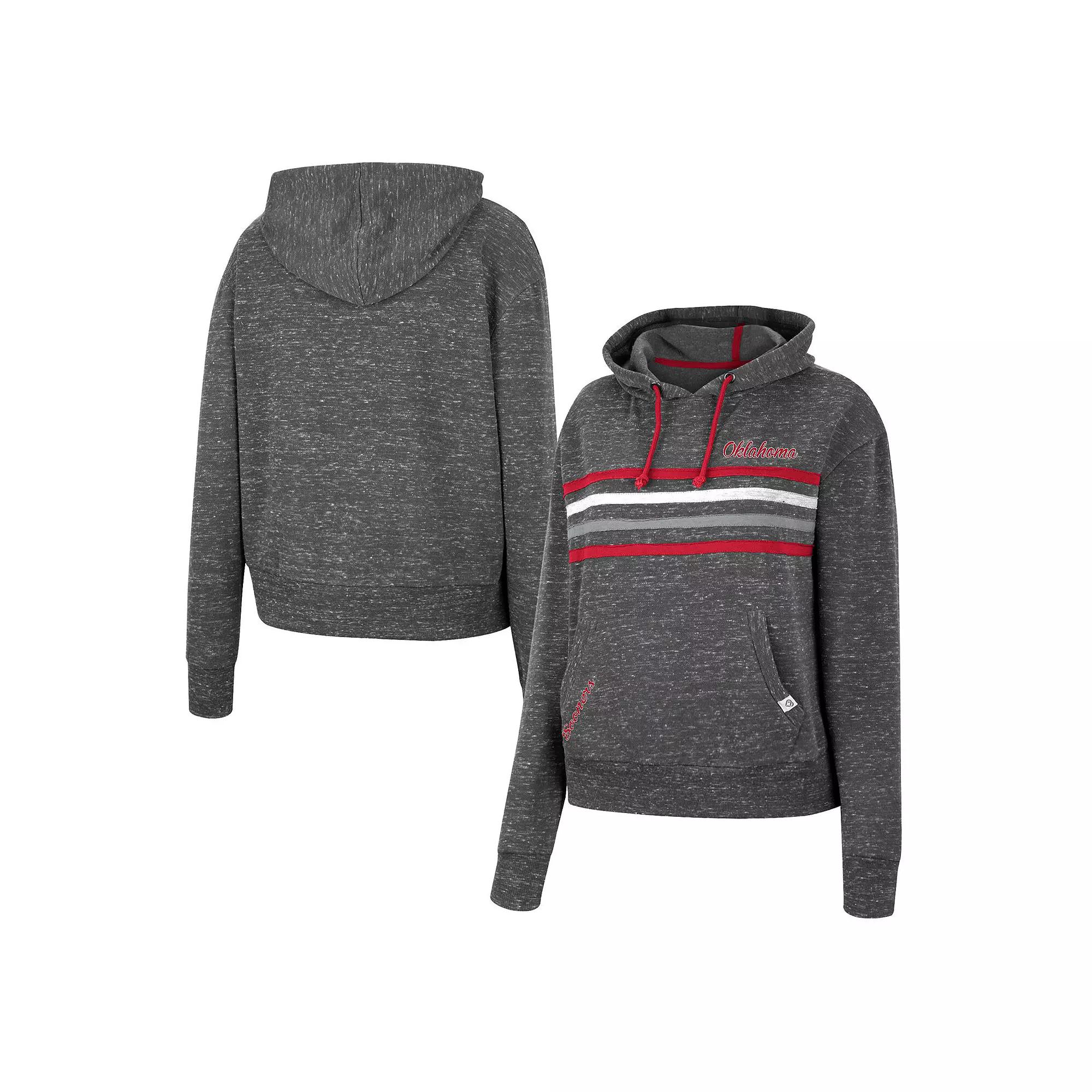 Women's Colosseum Charcoal Oklahoma Sooners Backstage Speckled Pullover Hoodie, Size: Medium Product Image
