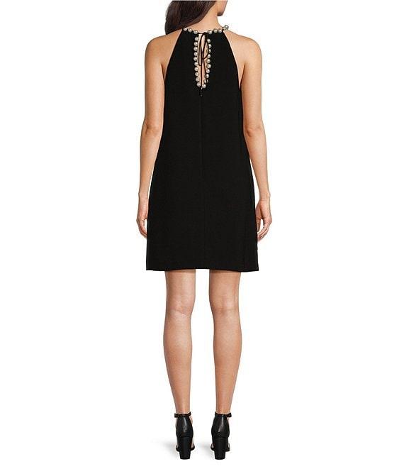 Alex Marie Felice Sleeveless Keyhole Neck Crepe Dress Product Image