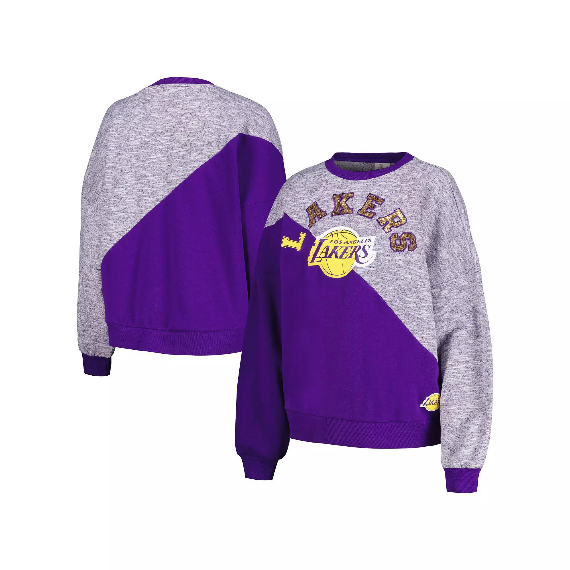 Women's G-III 4Her by Carl Banks Purple Los Angeles Lakers Benches Split Pullover Sweatshirt,  Product Image