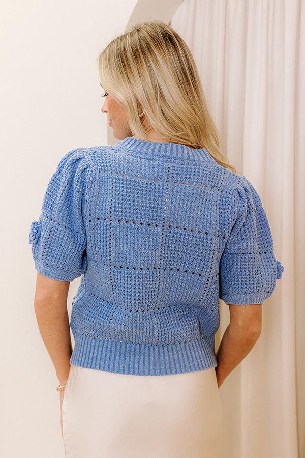 Smiles and Sunshine Knit Top in Sky Blue Product Image