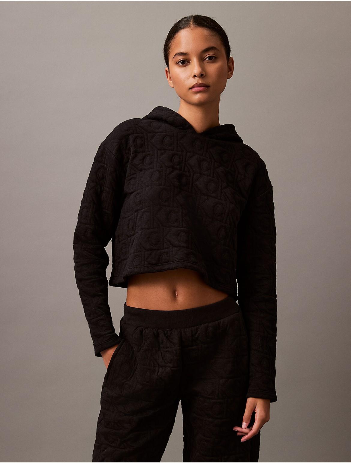 Calvin Klein Womens Terry Lounge Quilted Hoodie Product Image