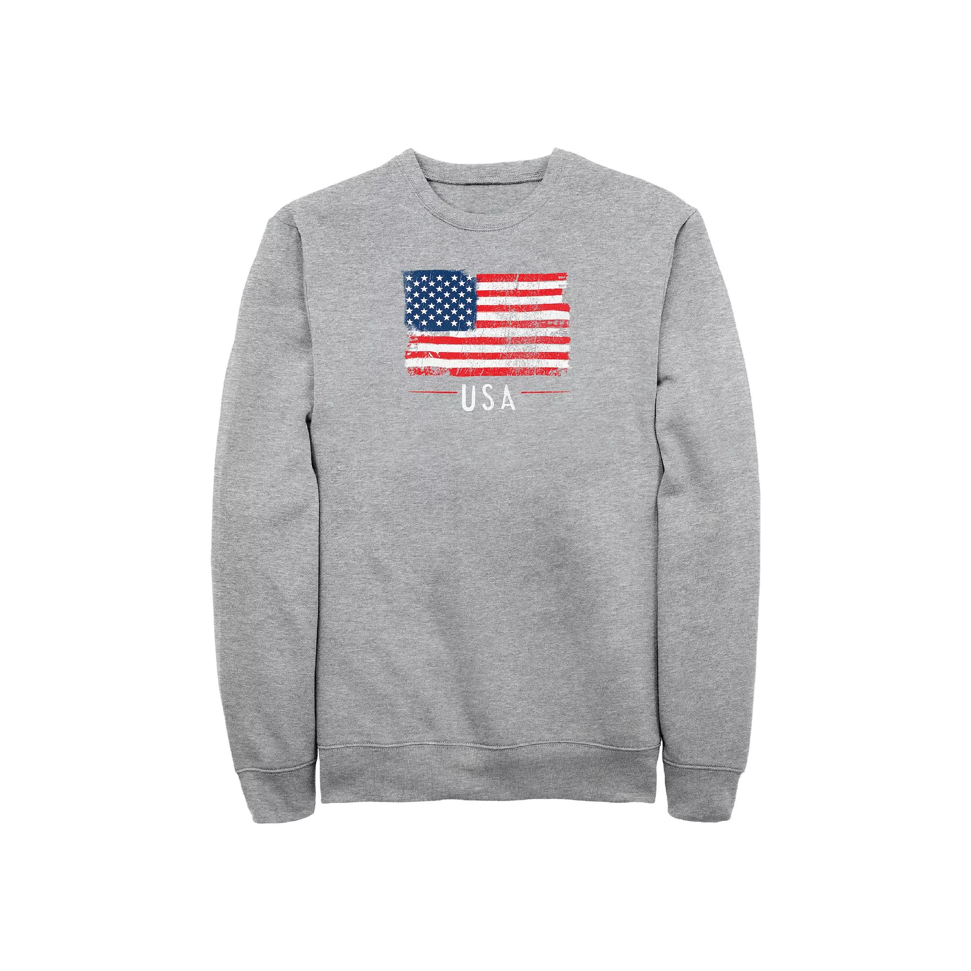 Big & Tall USA Distressed Print Graphic Fleece, Men's,  Product Image