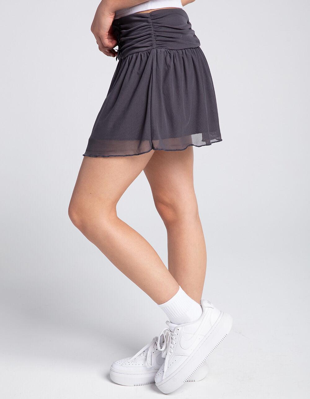 RSQ Womens Low Rise Bow Cinch Mini Skirt - GRAY Product Image