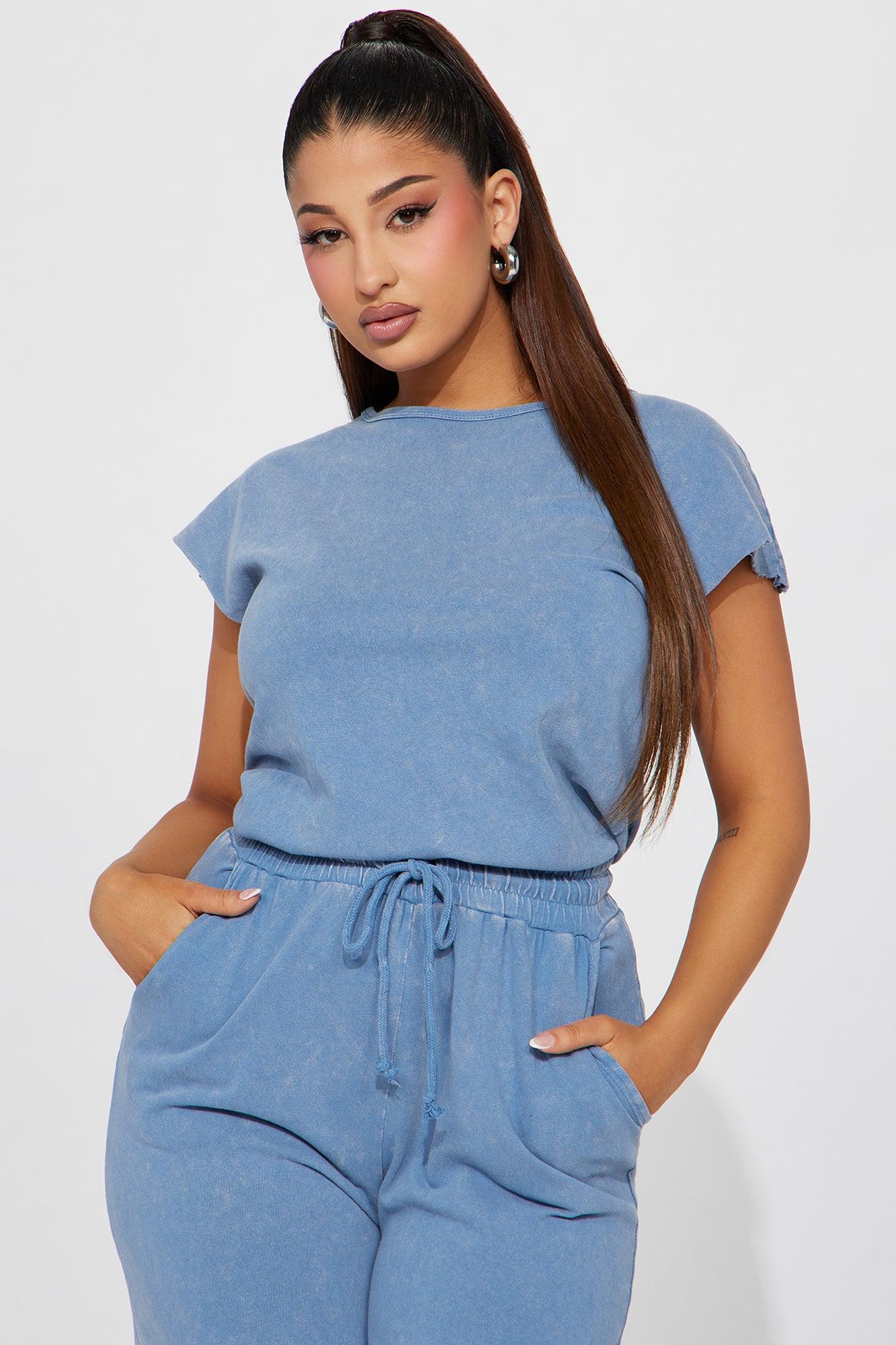 Heading Home Jumpsuit - Light Blue Product Image