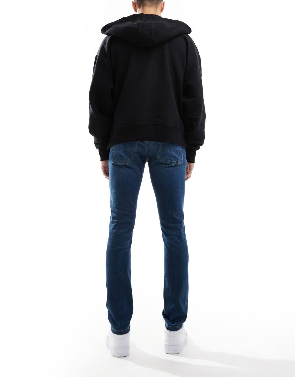 ONLY & SONS Loom slim fit jeans in mid blue wash Product Image