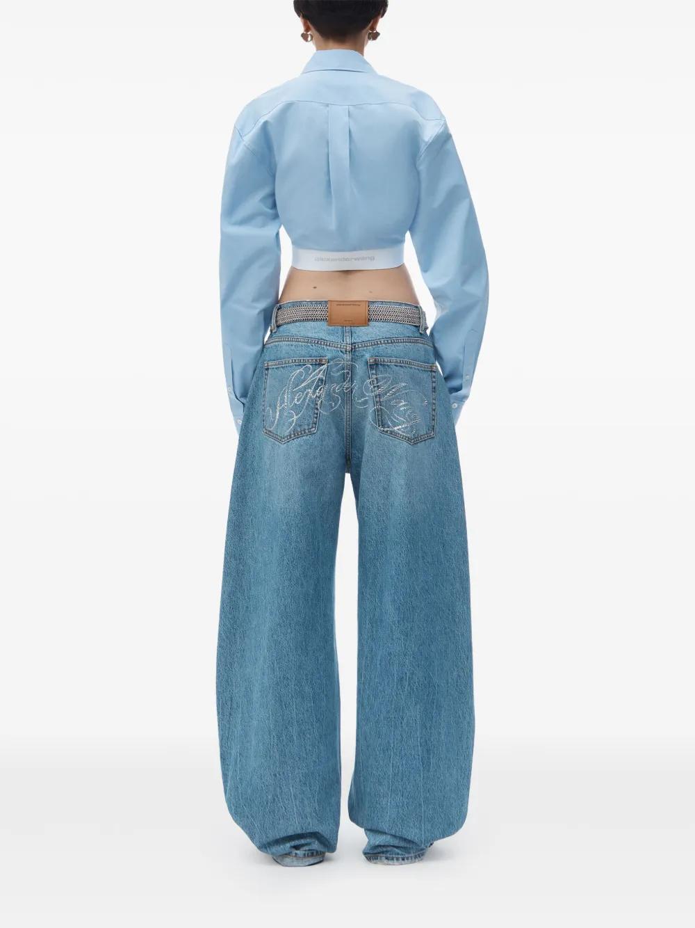 logo-band cropped shirt  Product Image