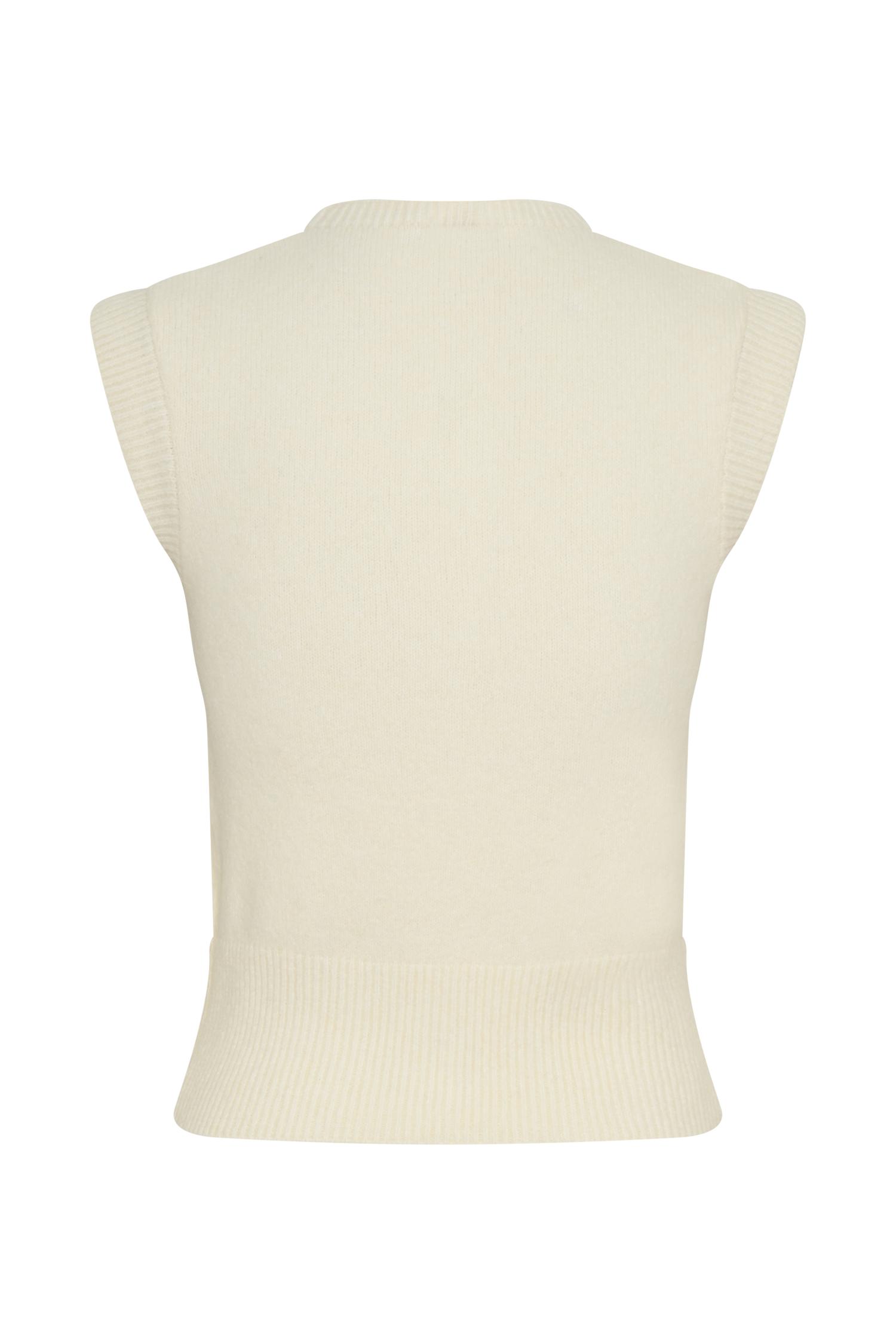 Dionne Sleeveless Knit Vest - Ivory Marle Product Image