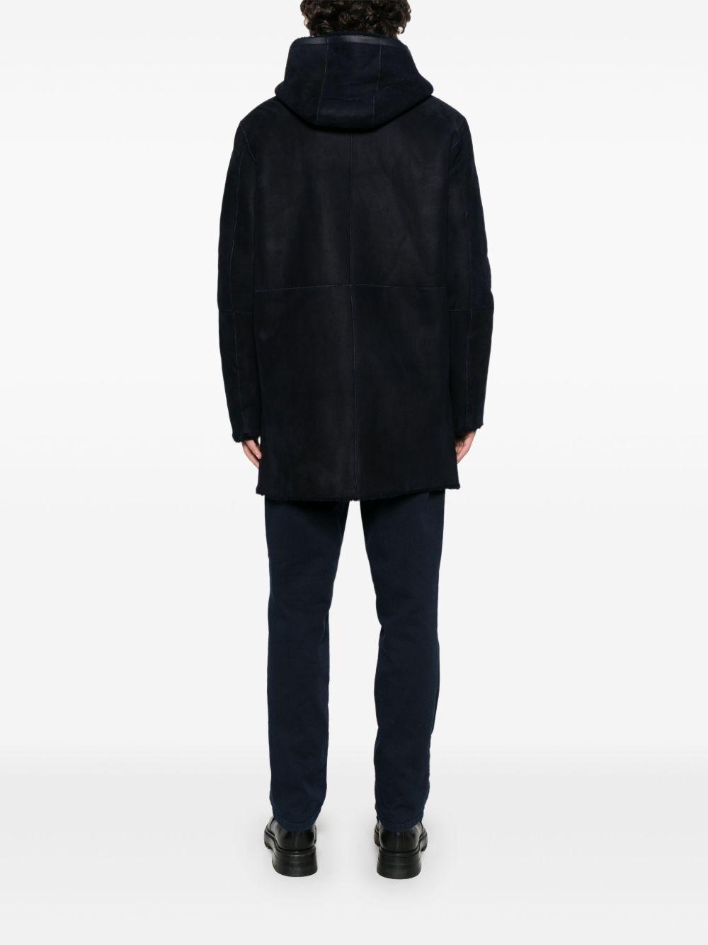 Contrast Hooded Fuzzy Trim Drawstring Padded Coat Female Product Image