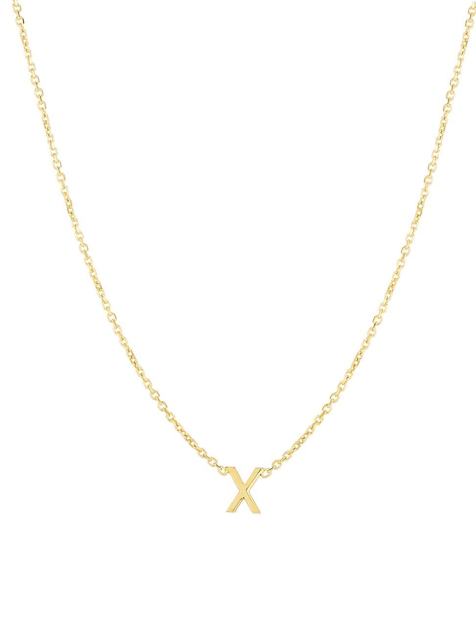 Womens 14K Yellow Gold Initial Pendant Necklace Product Image