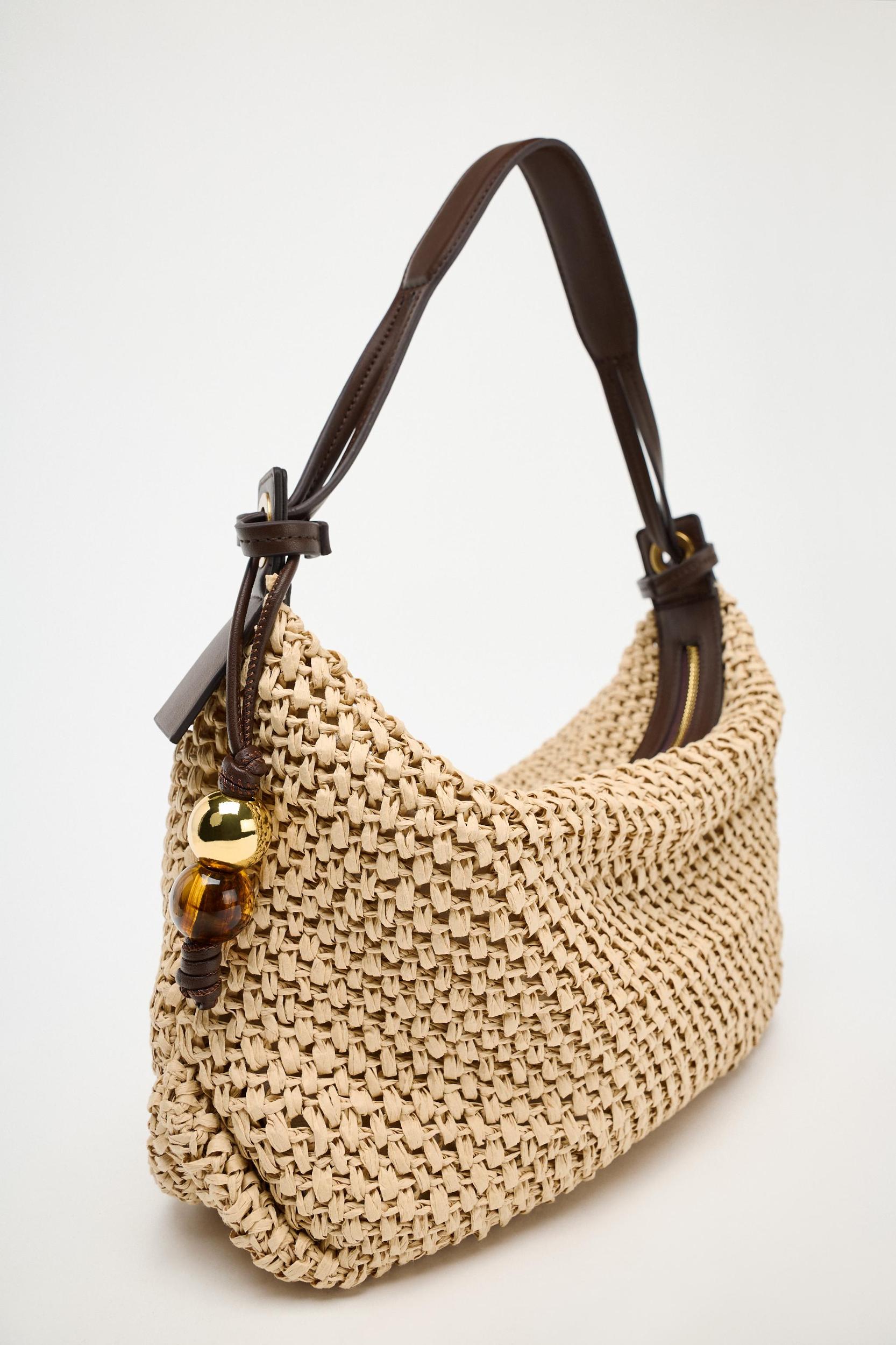 WOVEN SHOPPER BAG WITH CHARM Product Image