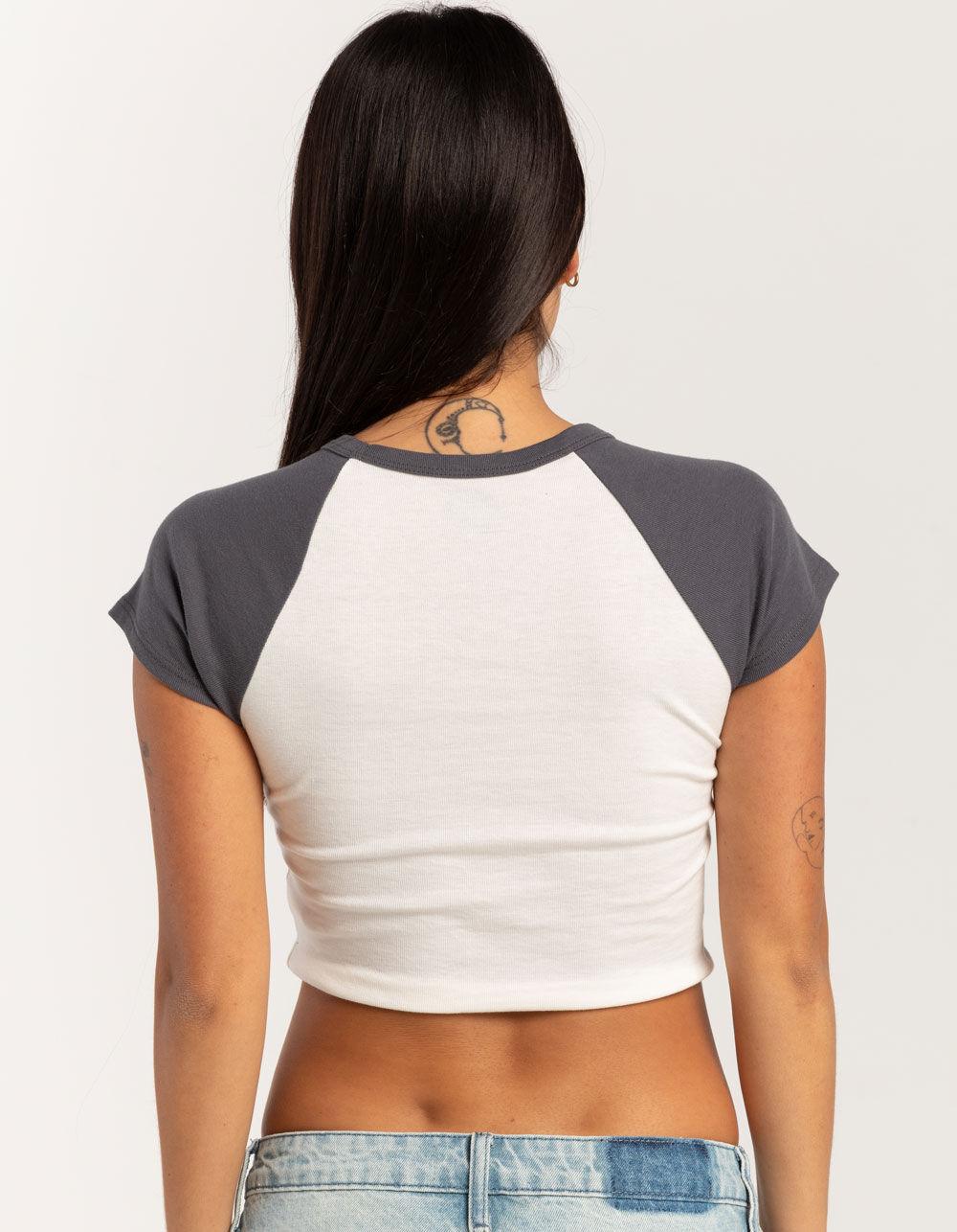 CARE BEARS Womens Raglan Baby Tee - CREAM/BLACK Product Image