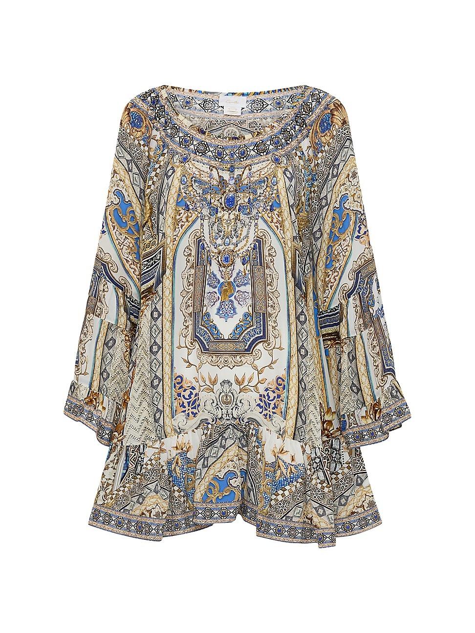 Womens Make Me Your Mosiac Silk Cover-Up Minidress Product Image