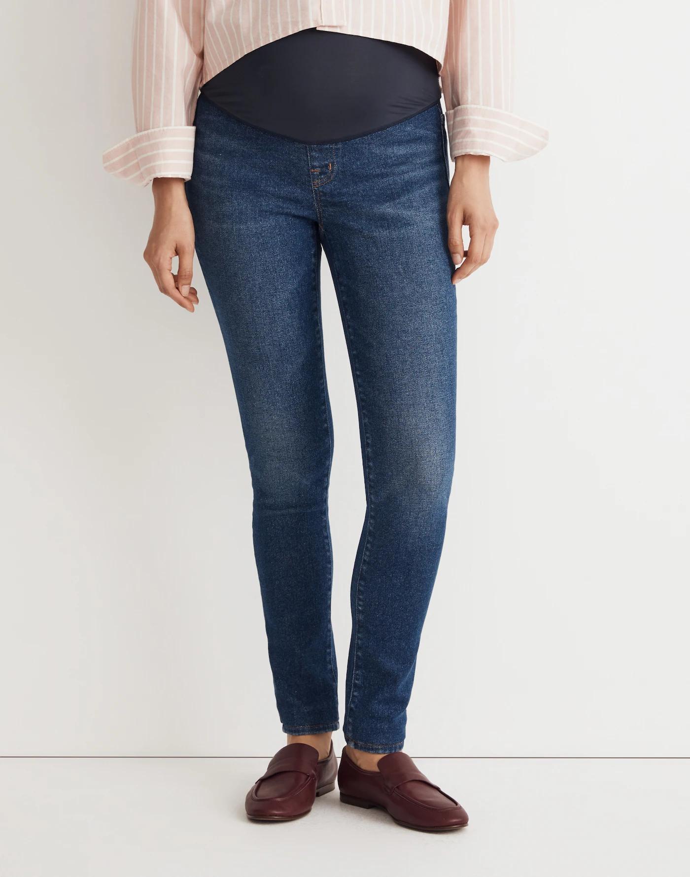 Maternity Over-The-Belly High-Rise Skinny Jeans in Smithley Wash Product Image