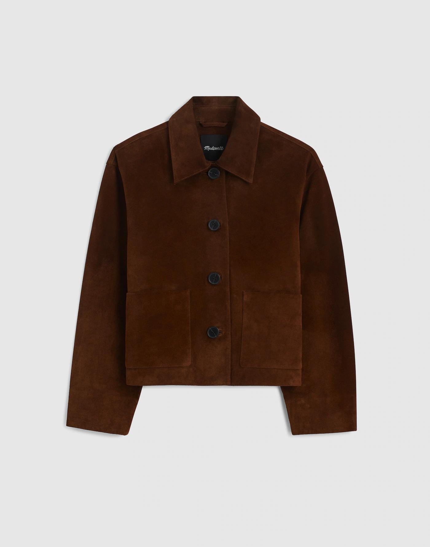 Boxy-Crop Jacket in Suede Product Image