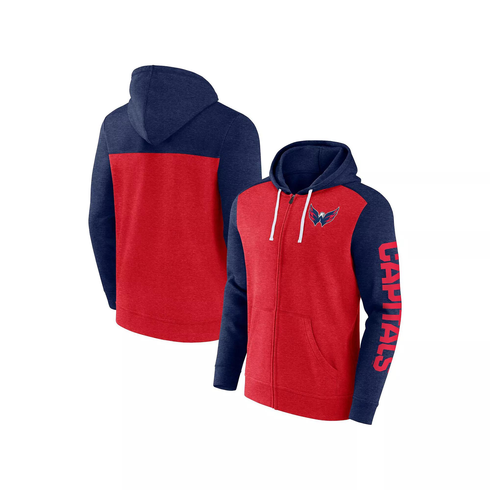 Mens Fanatics Branded Heather Washington Capitals Down and Distance Full-Zip Hoodie Product Image