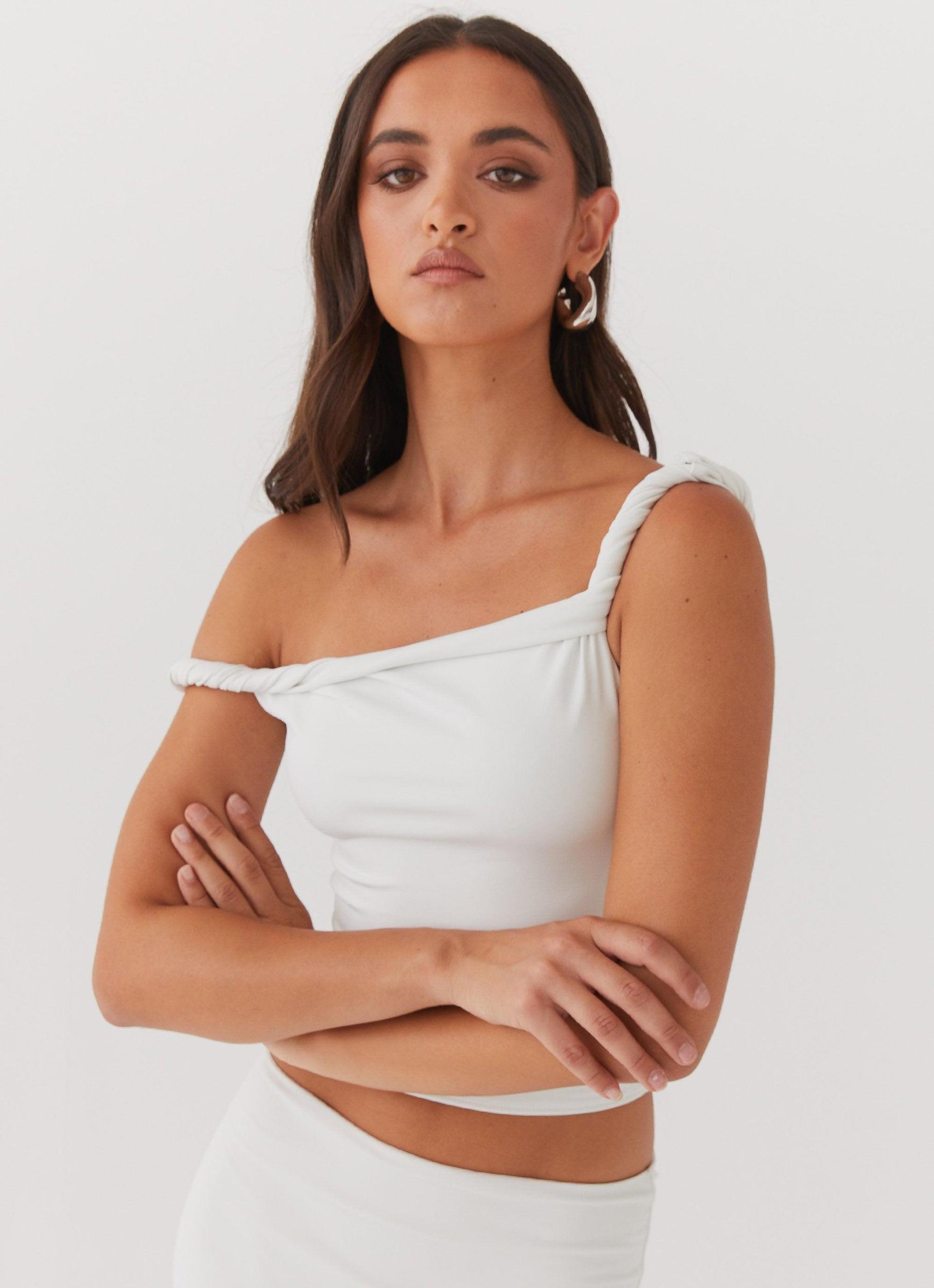 Solace Soul Twist Shoulder Top - Ivory Product Image