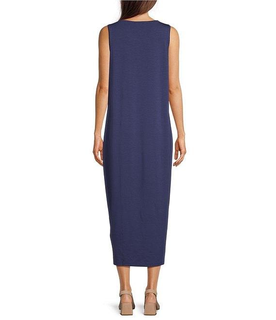 Eileen Fisher Stretch Jersey Knit Round Neck Sleeveless Midi Dress Product Image