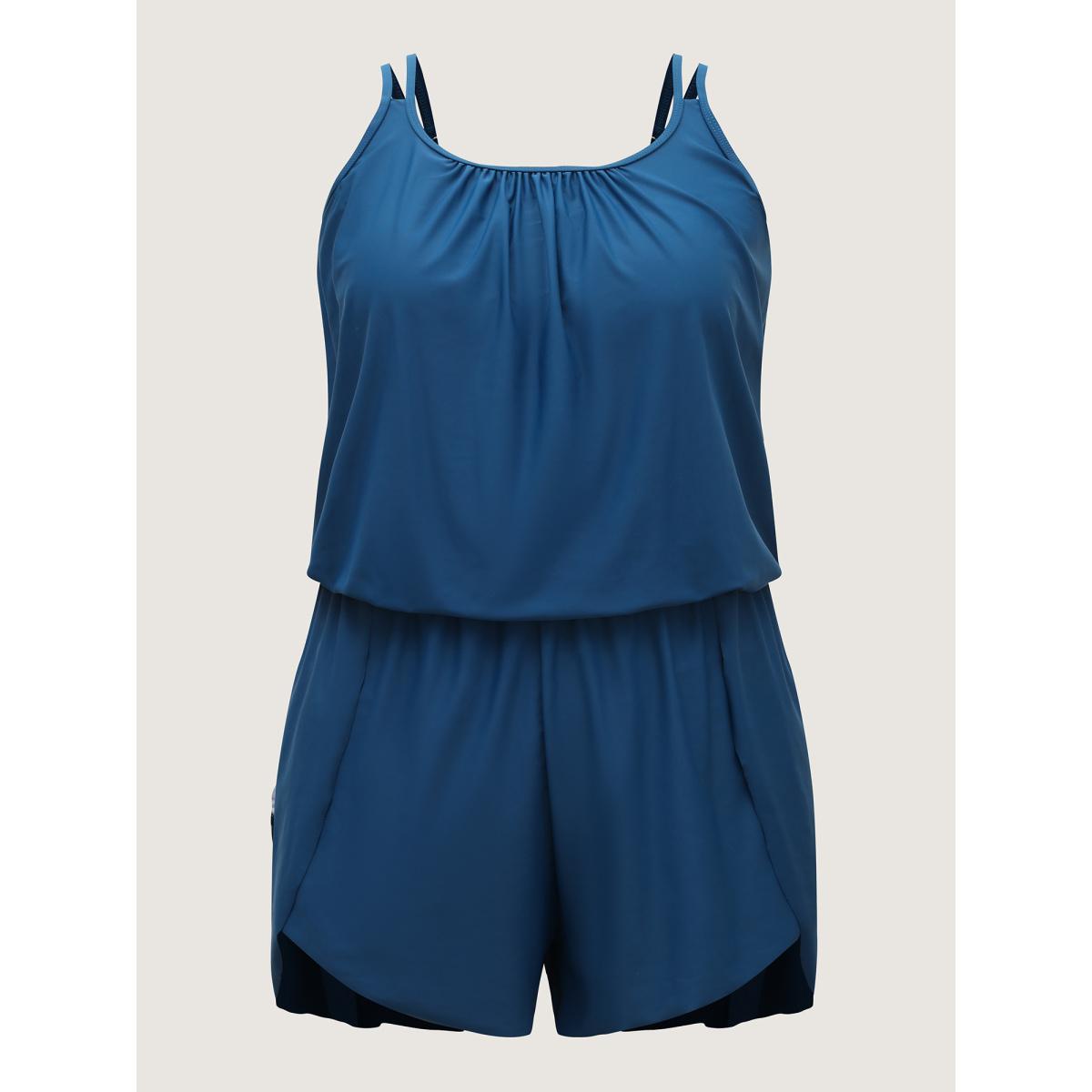 Plus Size Petal Hem Adjustable One-Piece Swimsuit Women's Swimwear Aegean Beach Slit Curve Bathing Suits High stretch One Pieces BloomChic 26/4X Product Image