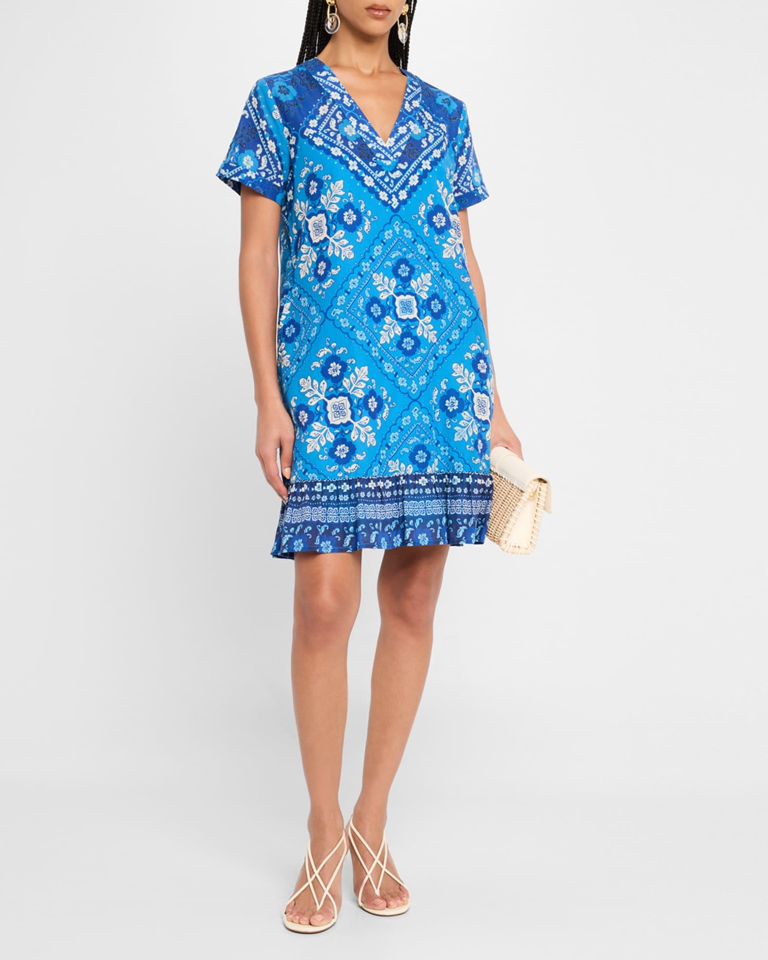 Floral-Print Flounce Shift Dress Product Image
