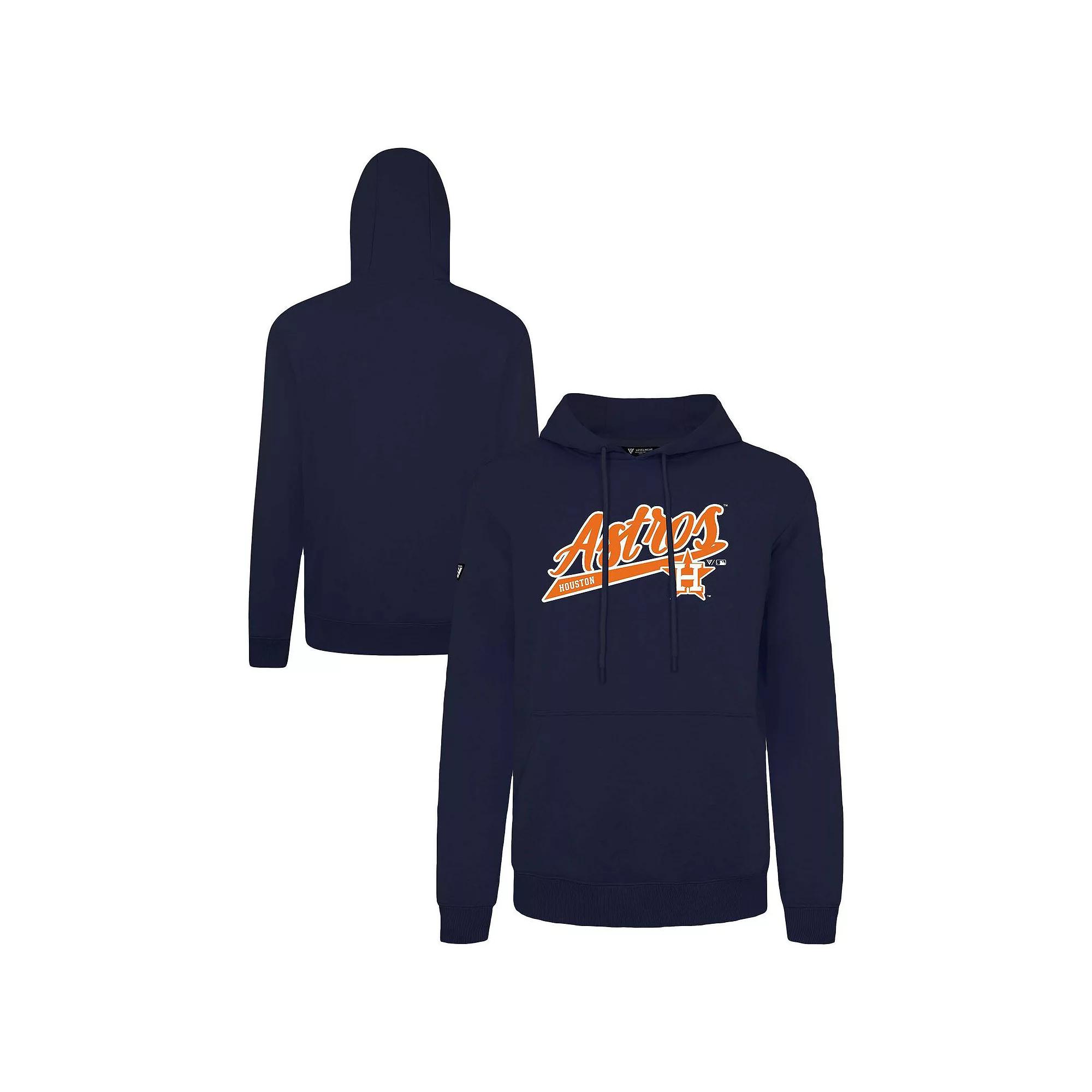 Men's Levelwear  Navy Houston Astros Podium Fleece Pullover Hoodie, Size: Large, Blue Product Image