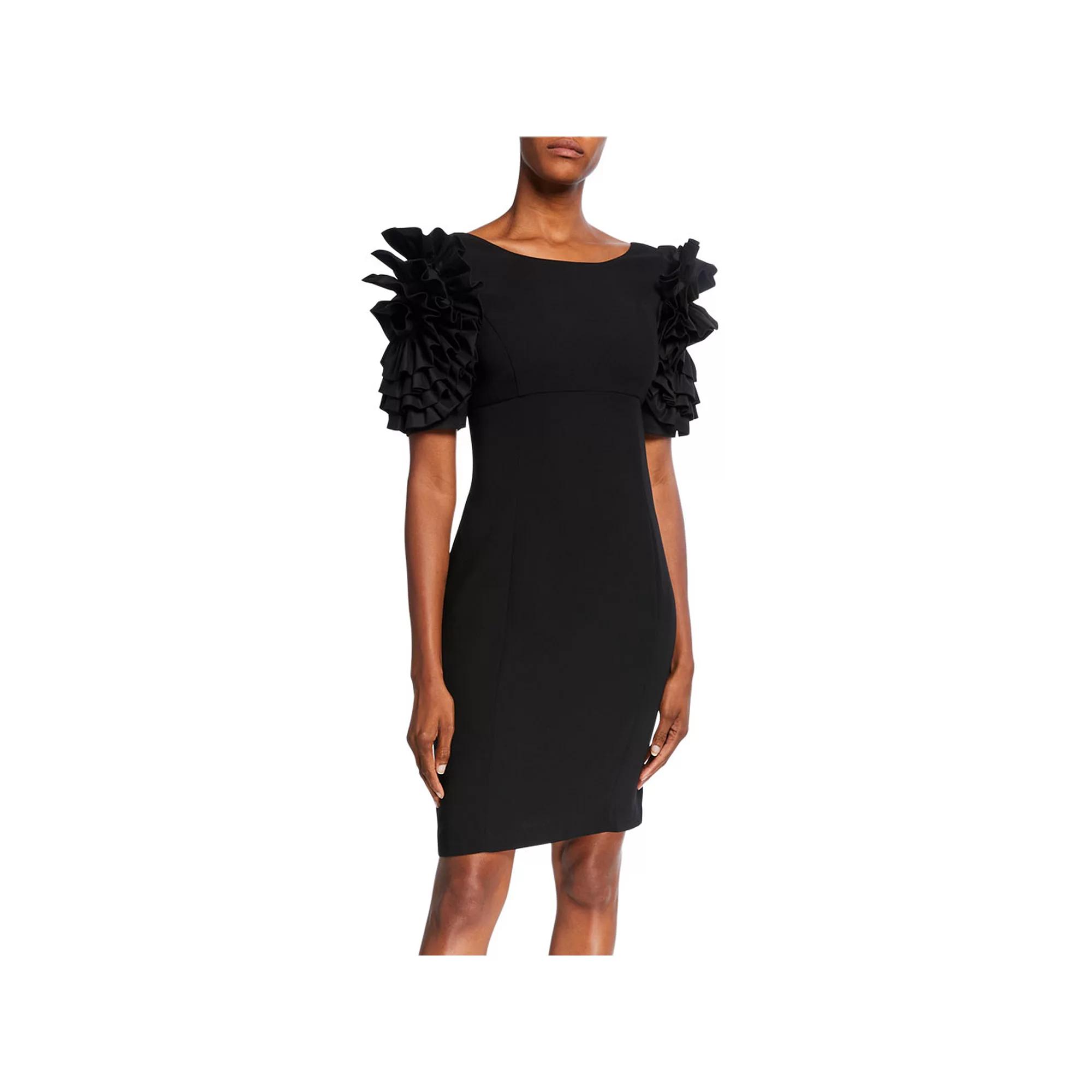 Women's Focus By Shani Dramatic Rosette Crepe Sheath Dress,  Product Image