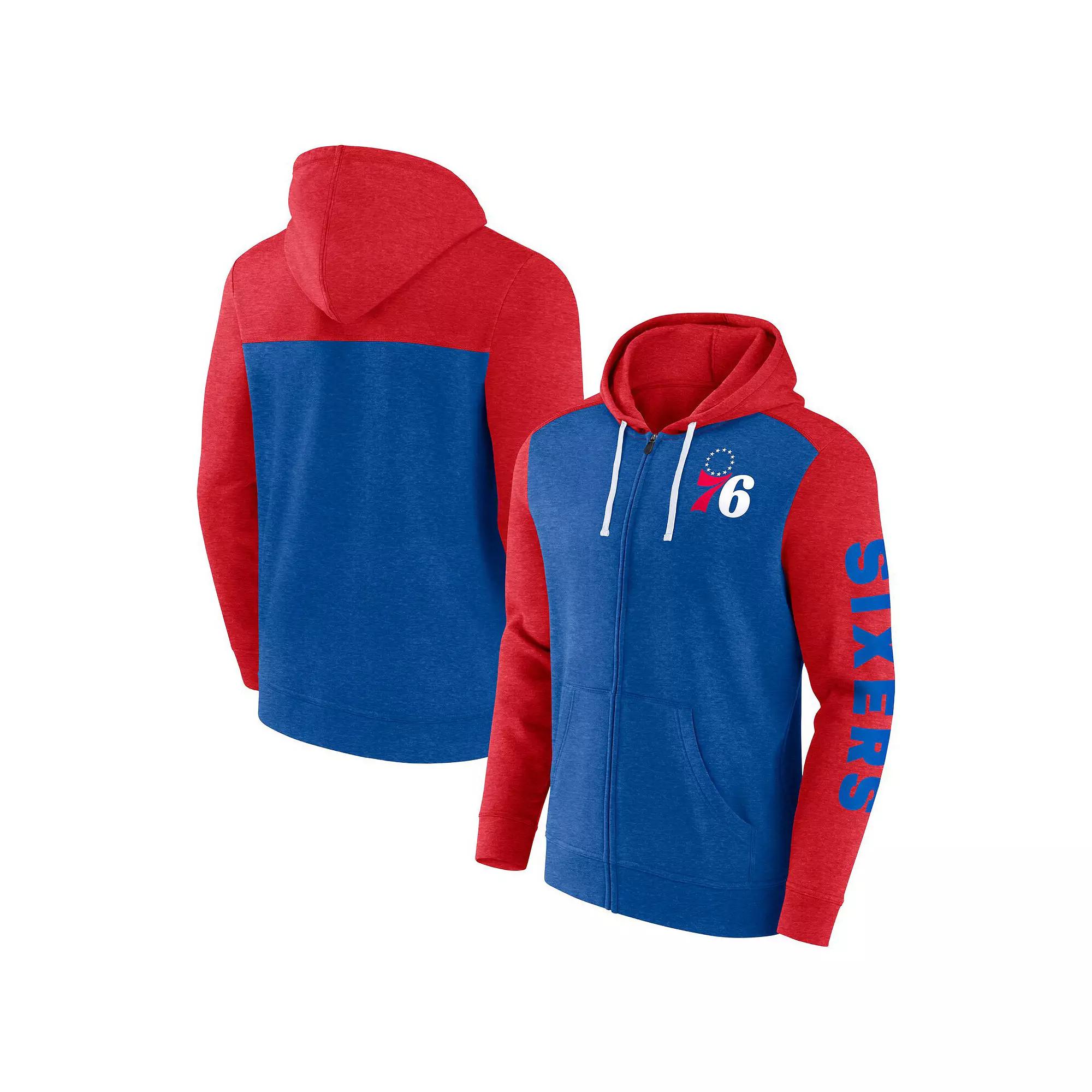 Men's Fanatics Branded Royal/Red Philadelphia 76ers Big & Tall Down and Distance Full-Zip Hoodie, Size: 3XB, 76r Blue Product Image