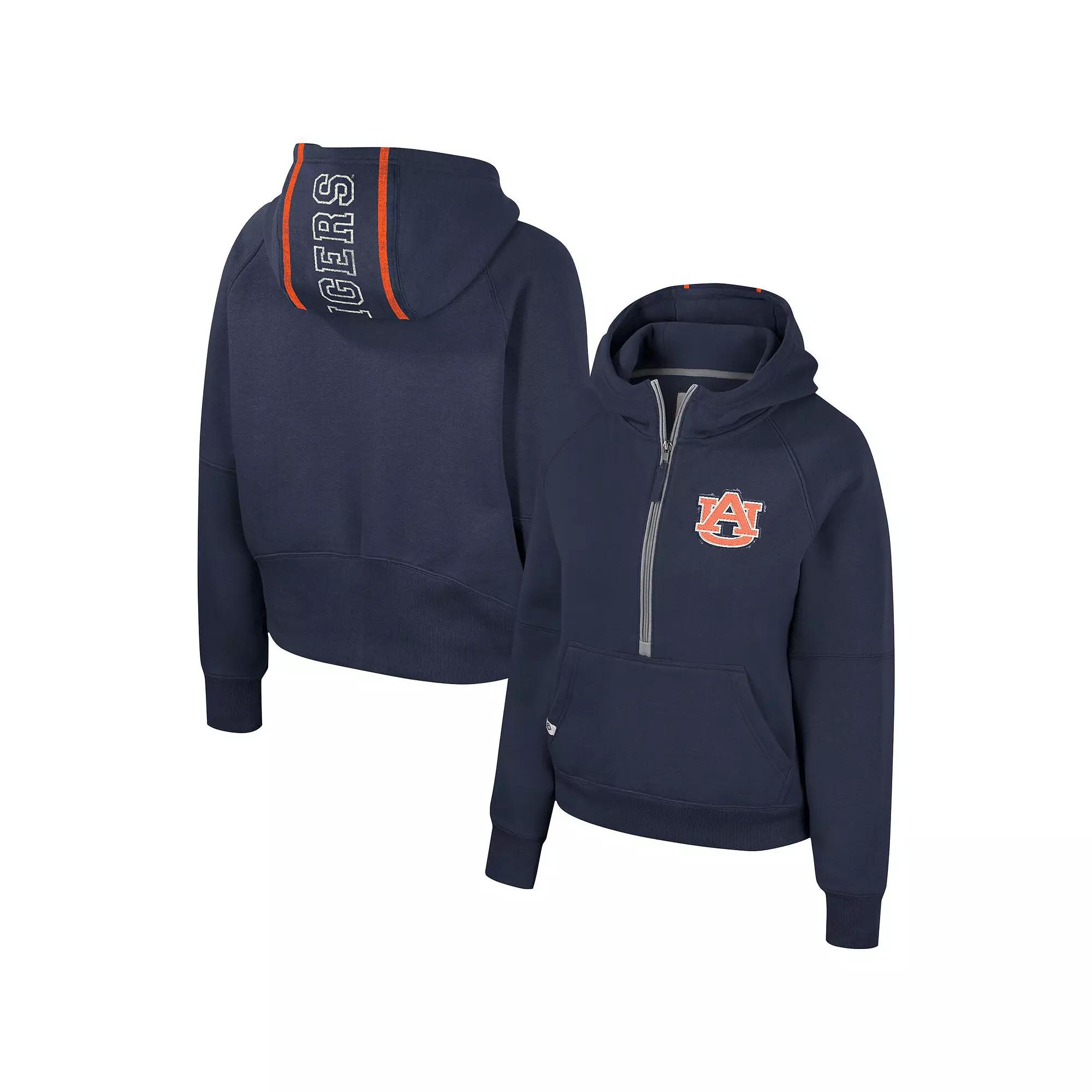 Women's Colosseum Navy Auburn Tigers Margo Raglan Half-Zip Hoodie, Size: Medium, Blue Product Image