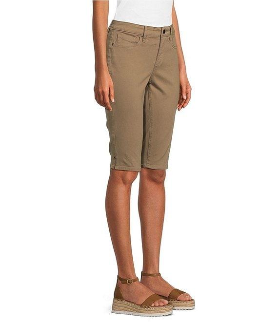 NYDJ Side Slit Hem Rivet Bike Stretch Denim Bermuda Shorts Product Image