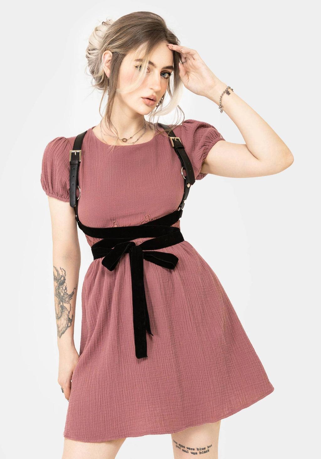 Rosamoth Applique Trim Cotton Mini Smock Dress Product Image