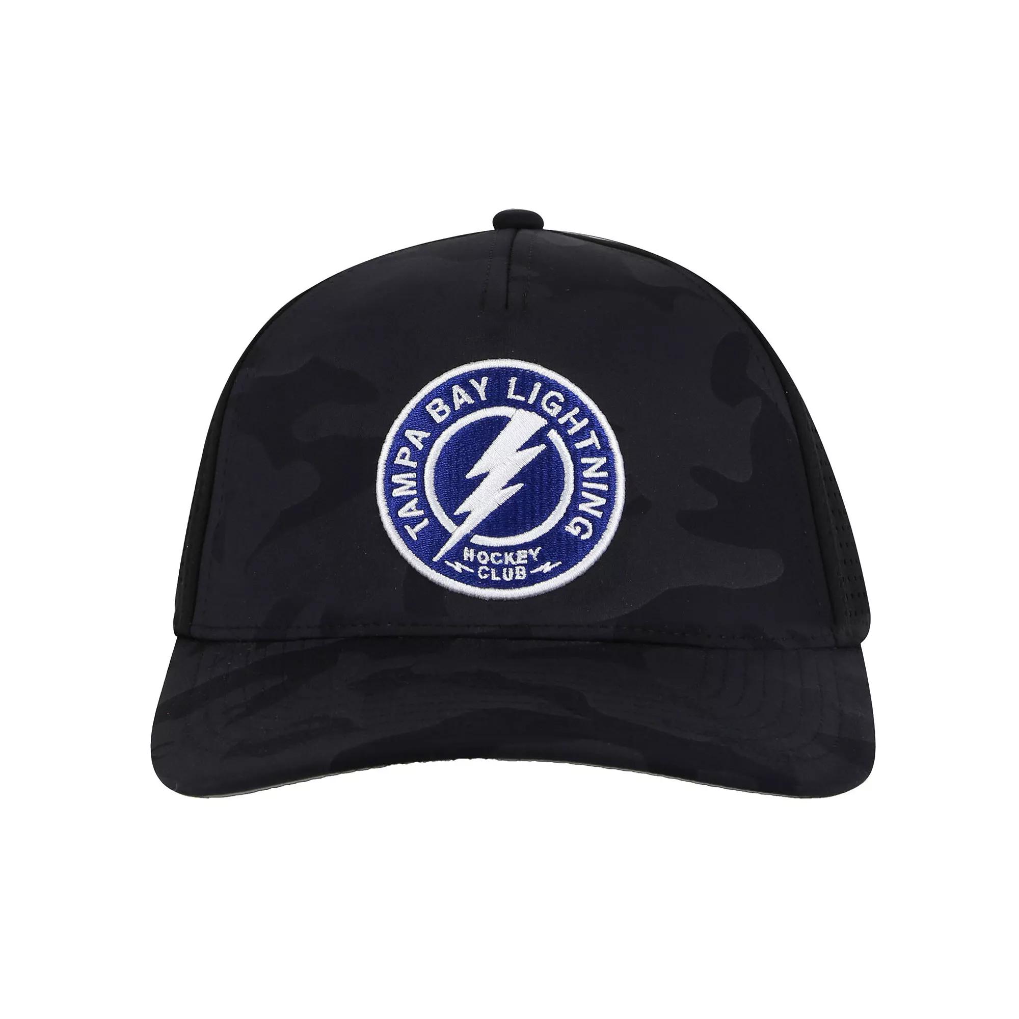 Men's American Needle Black Tampa Bay Lightning Valin Camo Super Tech Vented Adjustable Hat, Lgh Black Product Image