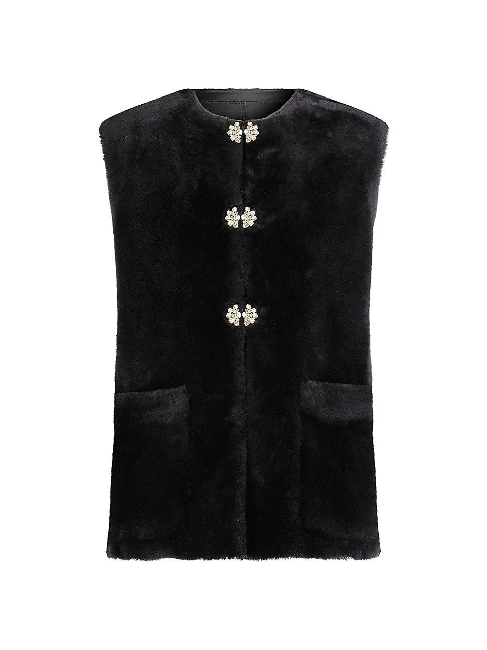 Womens Shearling Lamb Vest Product Image