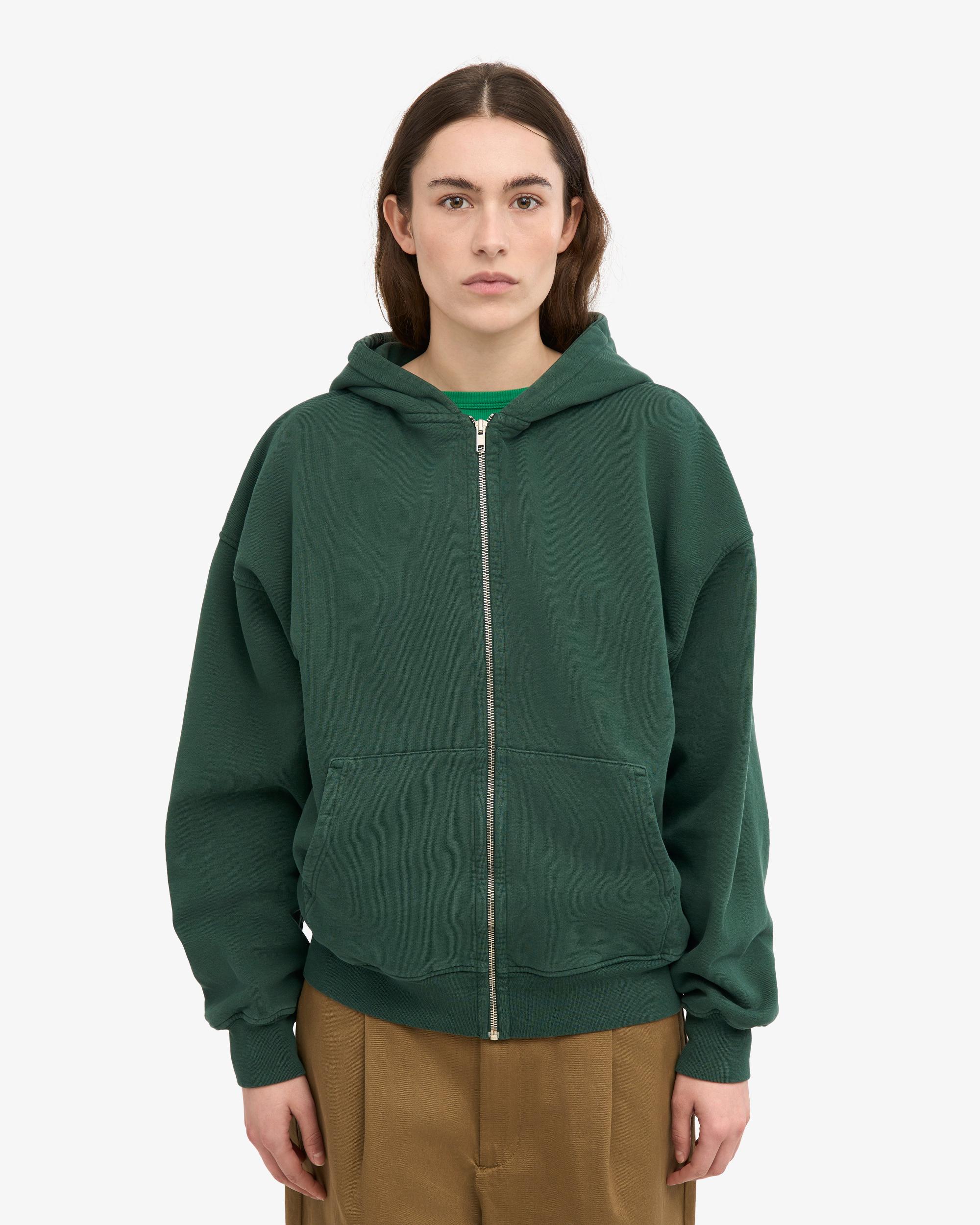 Organic Oversized Zip Hood - Emerald Green Product Image