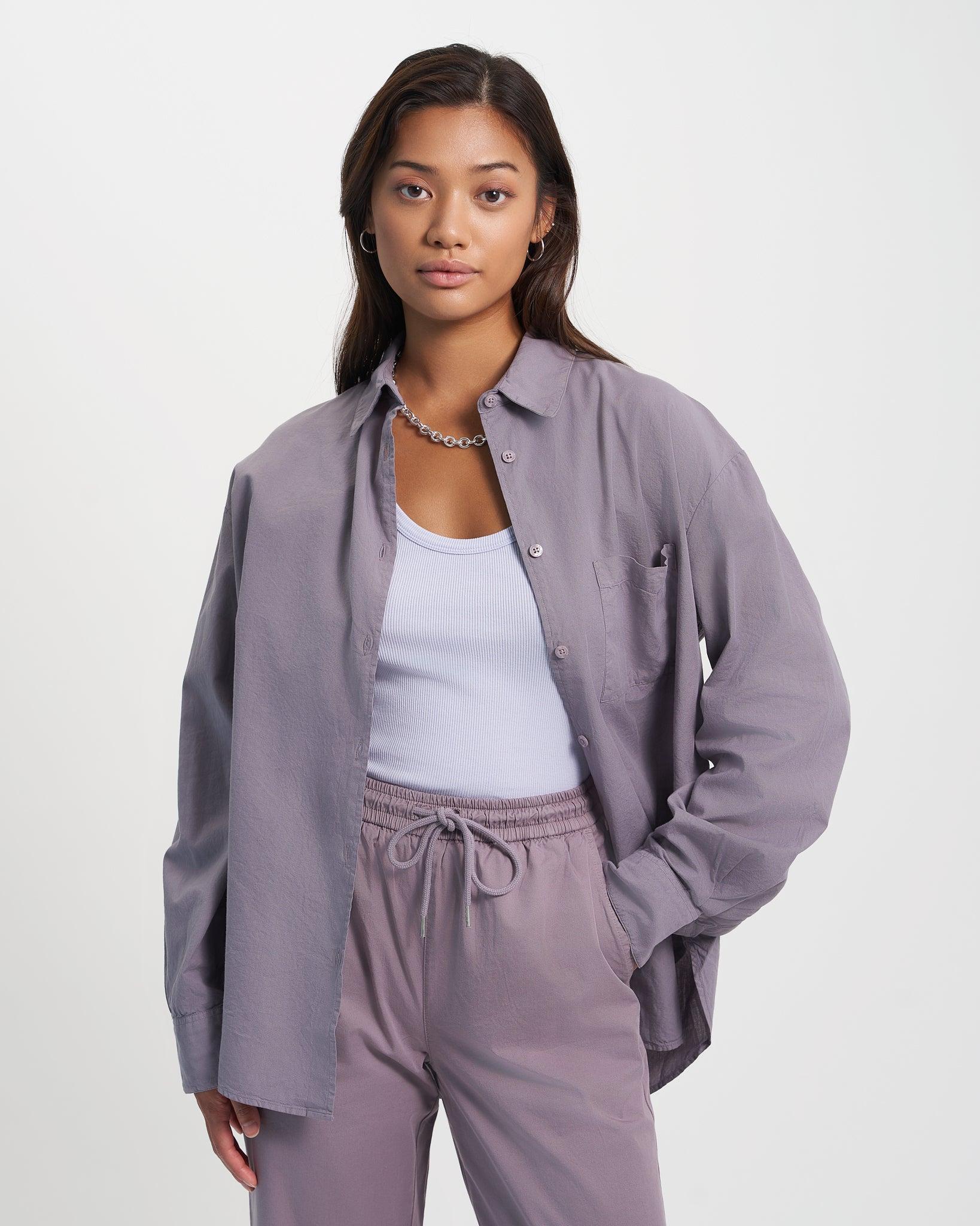 Organic Oversized Shirt - Cloudy Grey Product Image