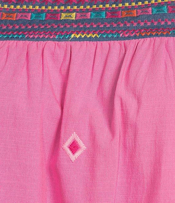 Calessa Plus Size Embroidered Square Neck Short Sleeve Top Product Image