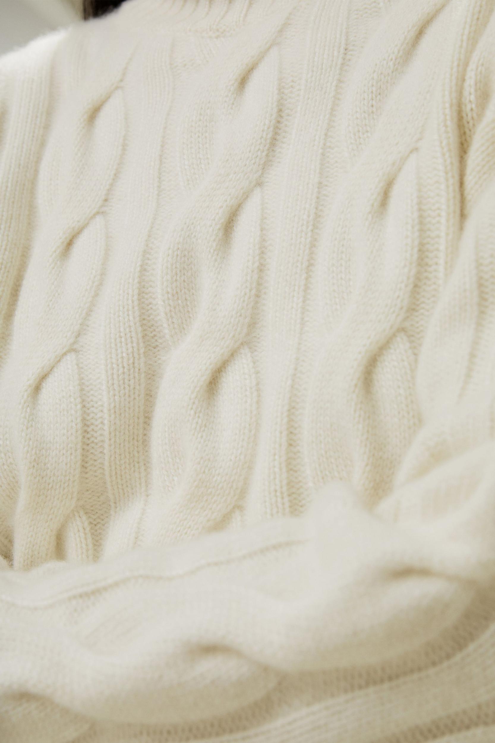 Cable Knit Cashmere Turtleneck Sweater Product Image