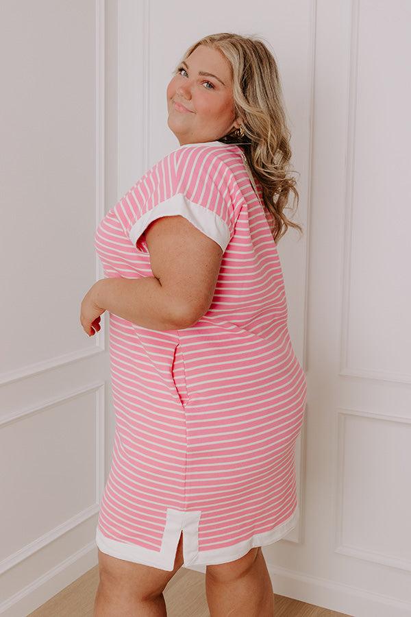 Think Happy Thoughts Stripe Mini Dress Curves Product Image