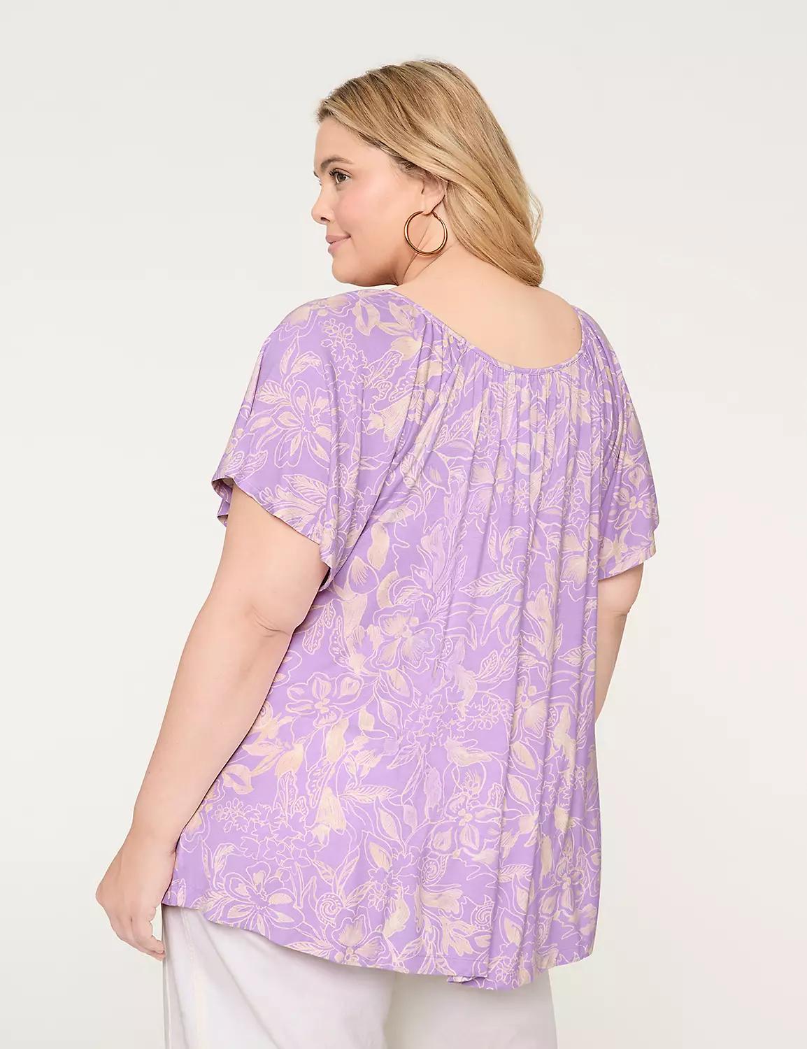 Swing Flutter-Sleeve Boatneck Top Product Image