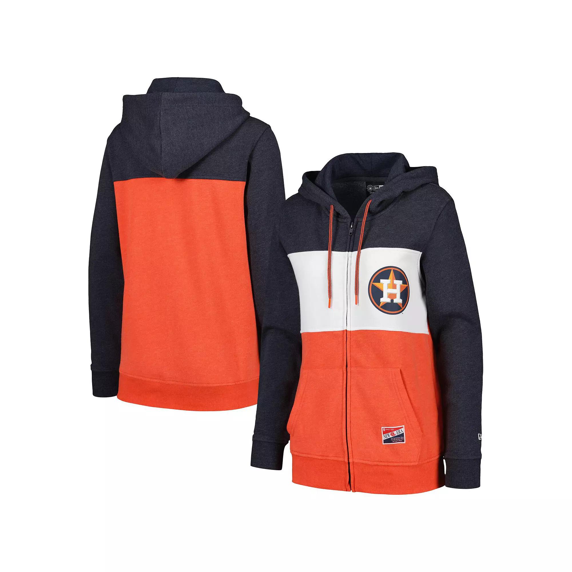 Women's New Era Navy Houston Astros Color Block Full-Zip Hoodie Jacket, Size: Large, Blue Product Image