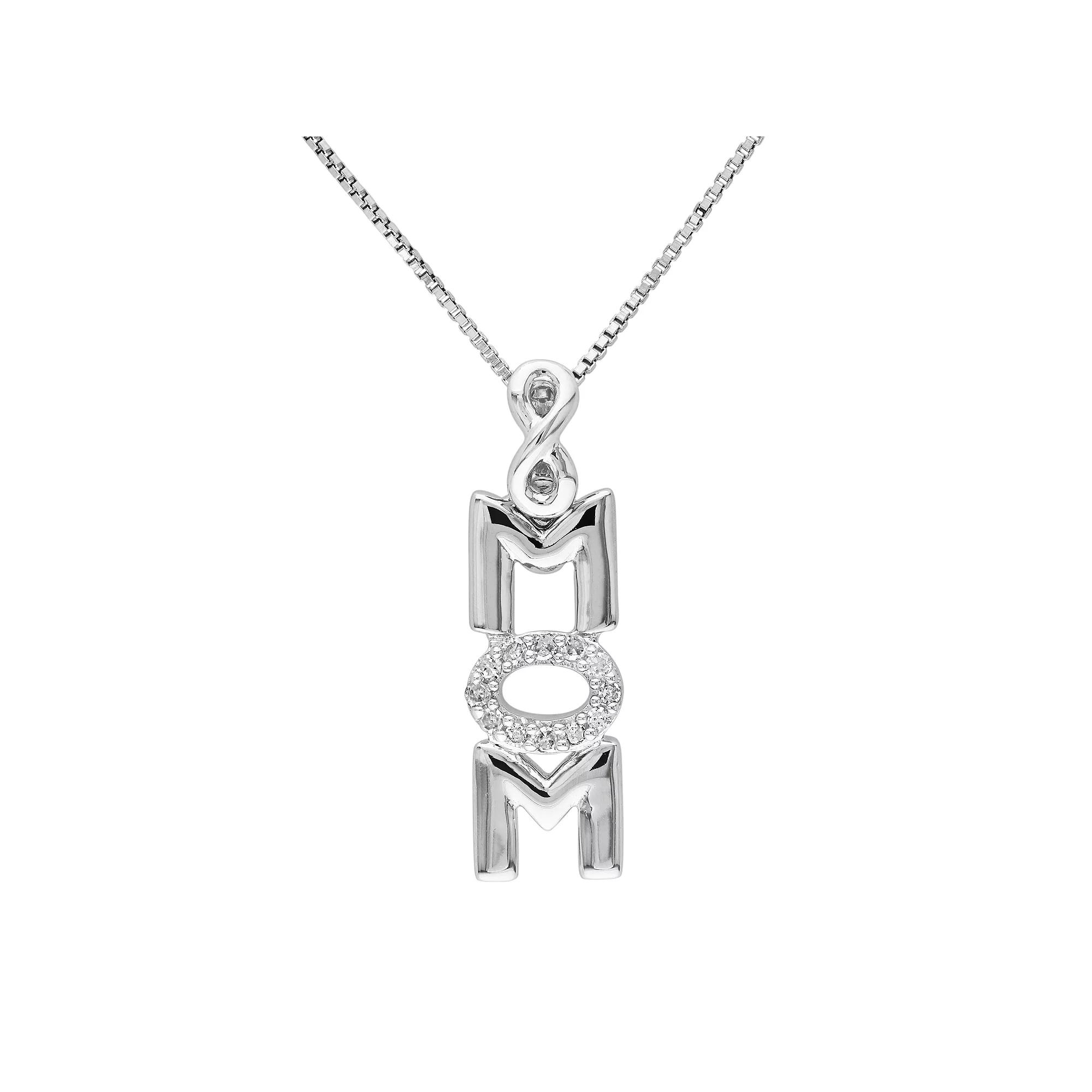 Stella Grace Diamond Accent Sterling Silver Mom Infinity Pendant Necklace, Women's, Size: 18", White Product Image
