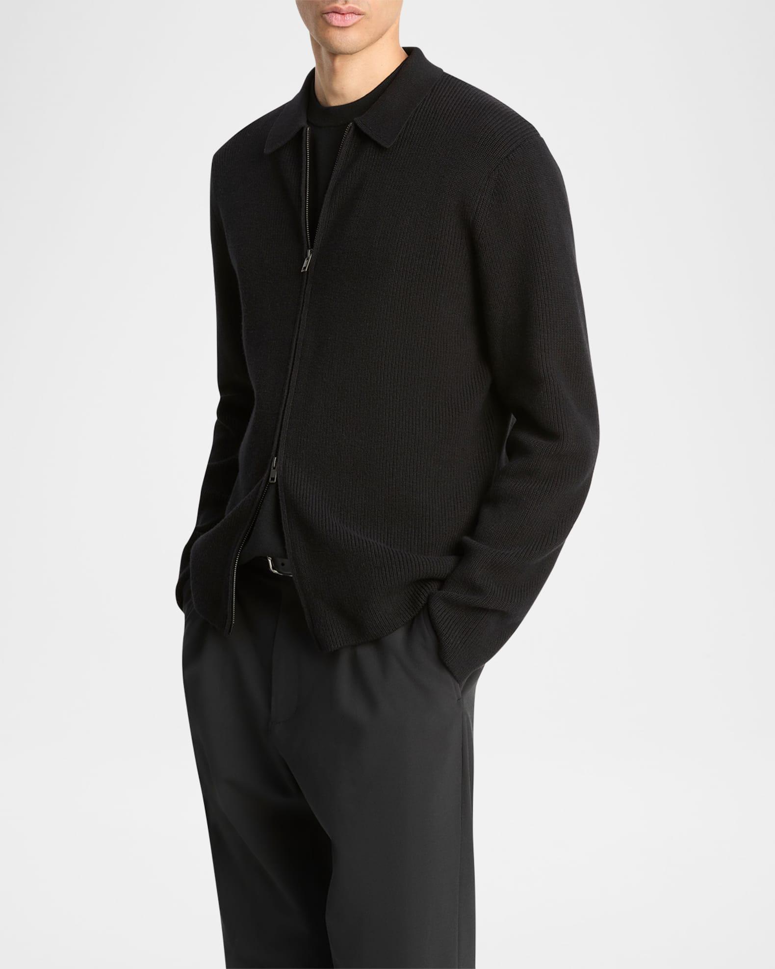 Men's Wool-Blend Two-Way Zip Cardigan Shirt Jacket Product Image