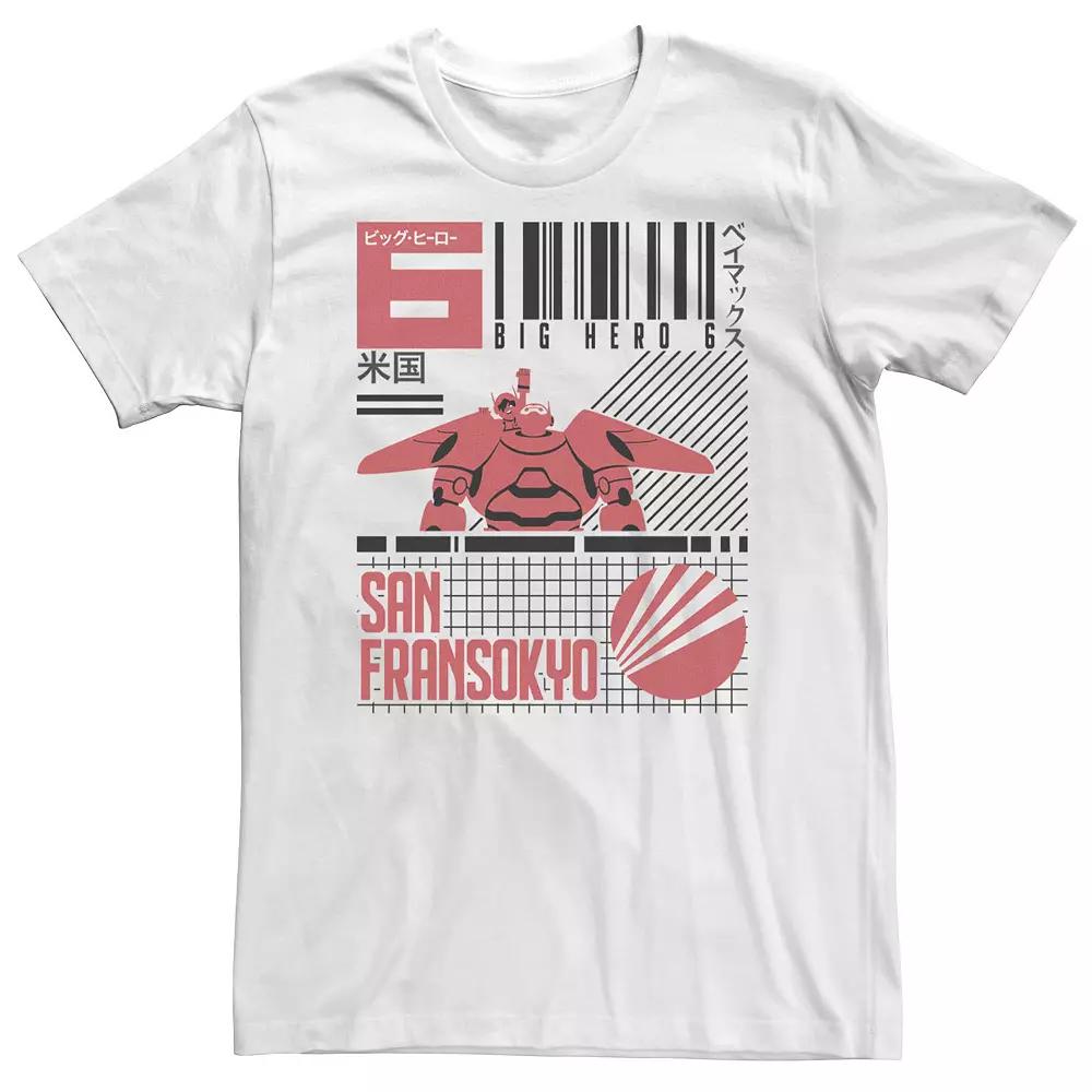 Big & Tall Disney Big Hero 6 San Fransokyo Bar Code Poster Tee, Men's, Size: 3XL Tall, White Product Image