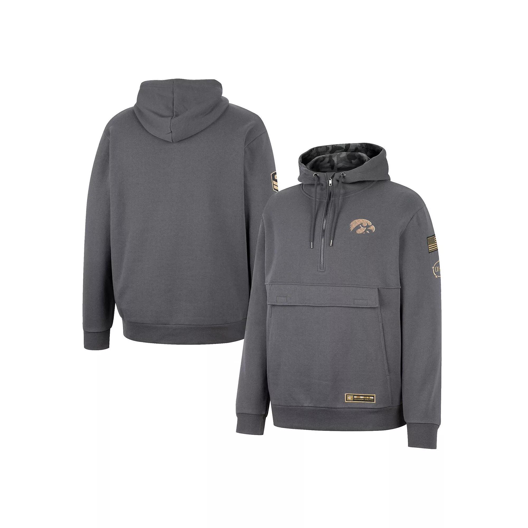 Men's Colosseum Charcoal Alabama Crimson Tide OHT Military Appreciation Quarter-Zip Hoodie, Size: Medium Product Image