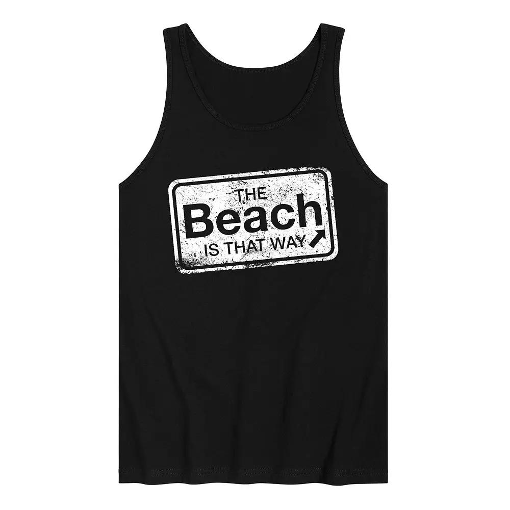 Men's The Beach Is That Way Tank Top,  Product Image