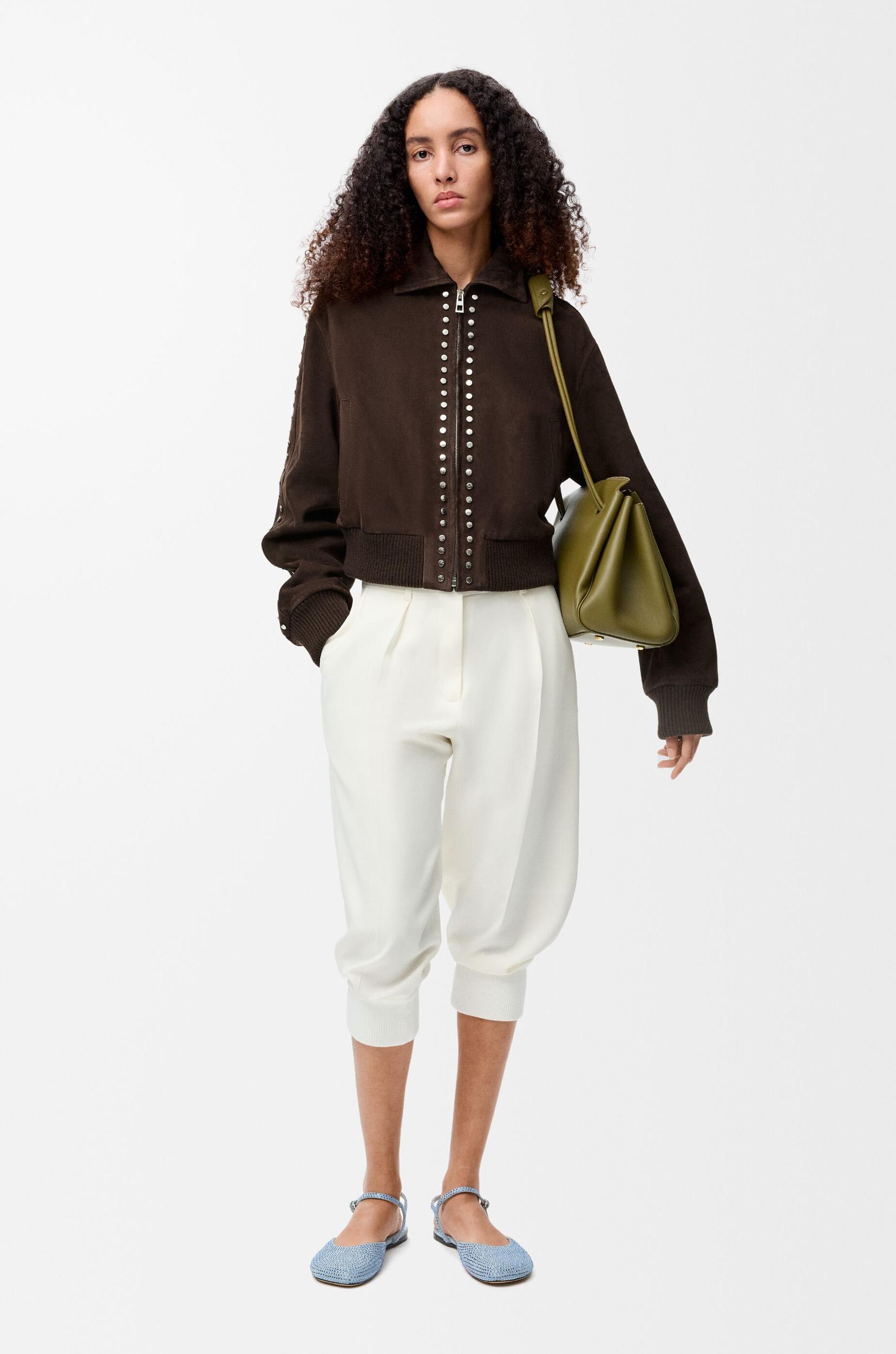 Bomber jacket in suede lambskin Product Image