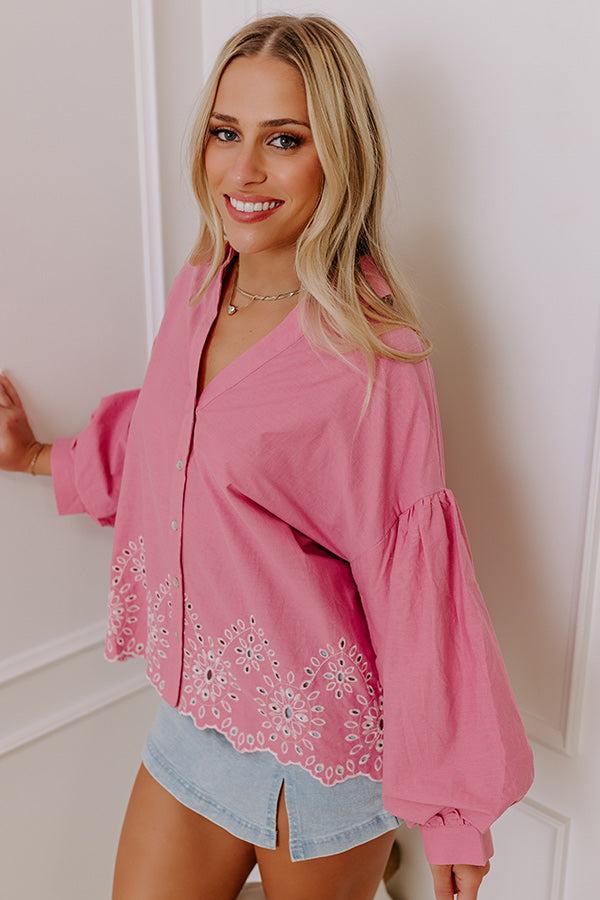 Kind Gesture Eyelet Top in Blush Product Image