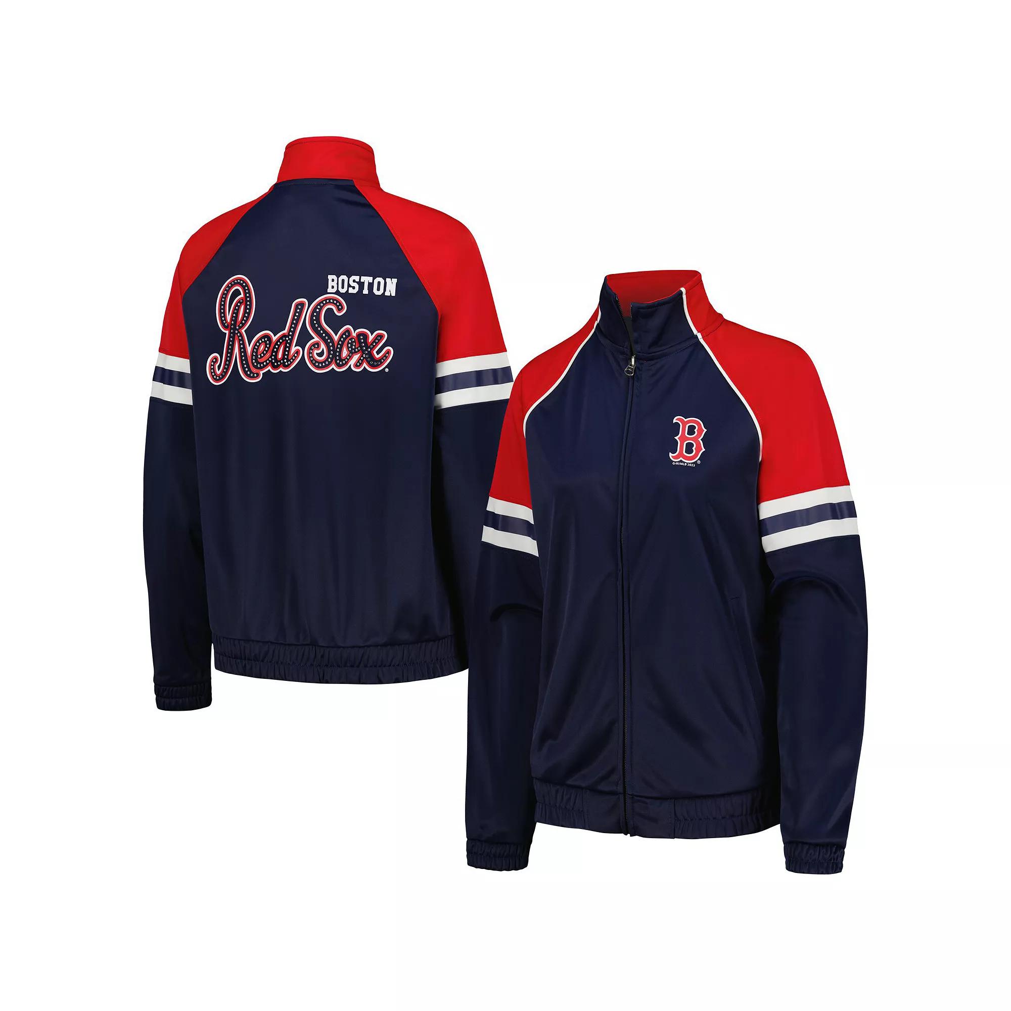 Women's G-III 4Her by Carl Banks Navy Boston Red Sox First Place Raglan Full-Zip Track Jacket,  Product Image