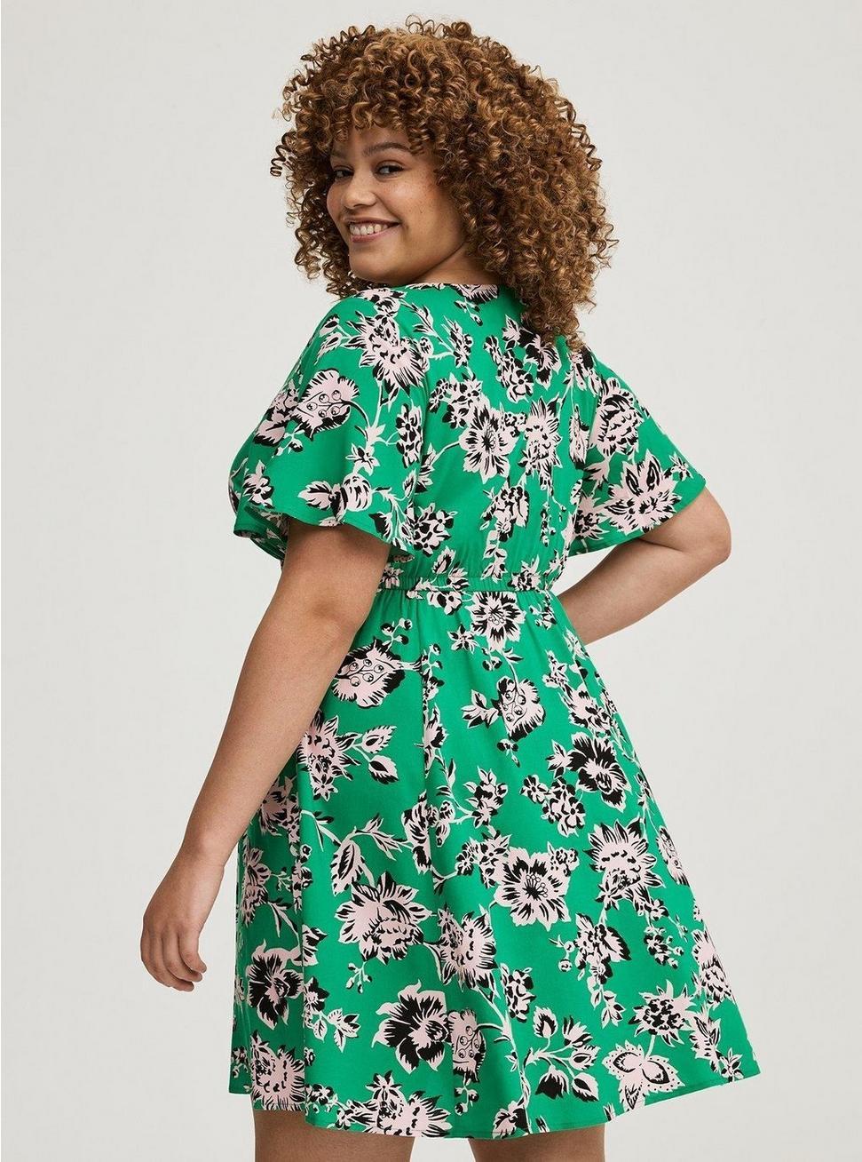 Challis V-Neck Mini Dress Product Image