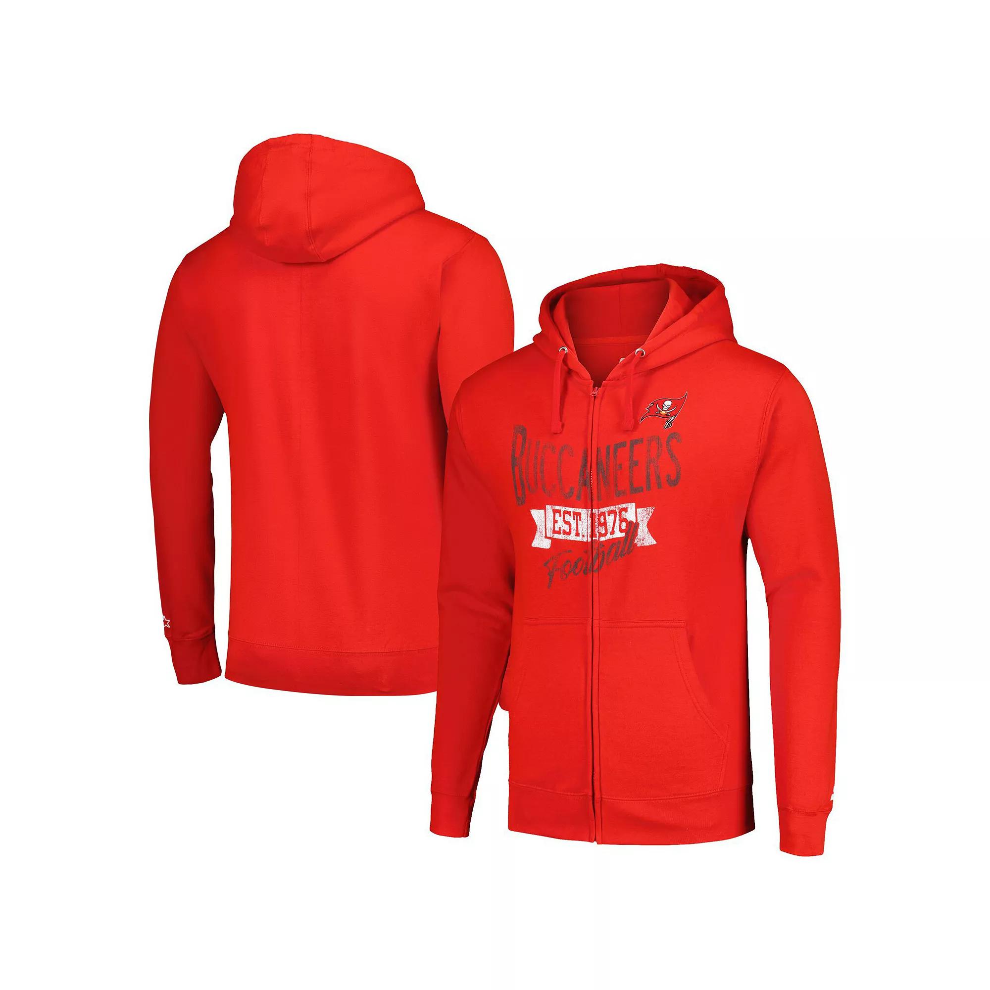 Men's Starter Red Tampa Bay Buccaneers Domestic Post Season Full-Zip Hoodie, Size: XL Product Image