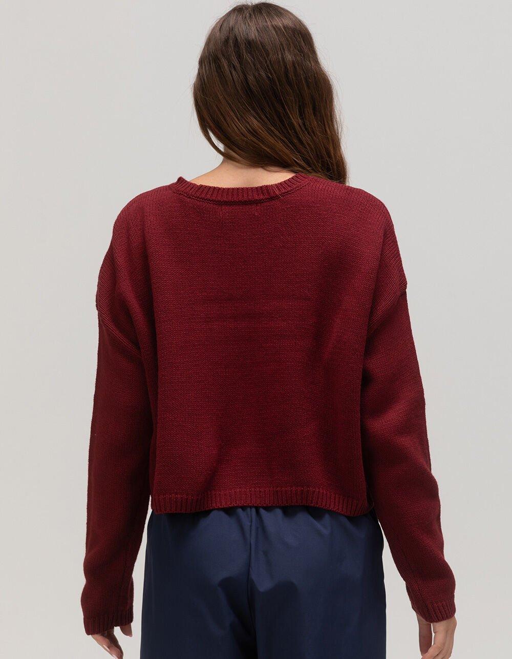RSQ Womens Star Icon Sweater - BURGUNDY Product Image