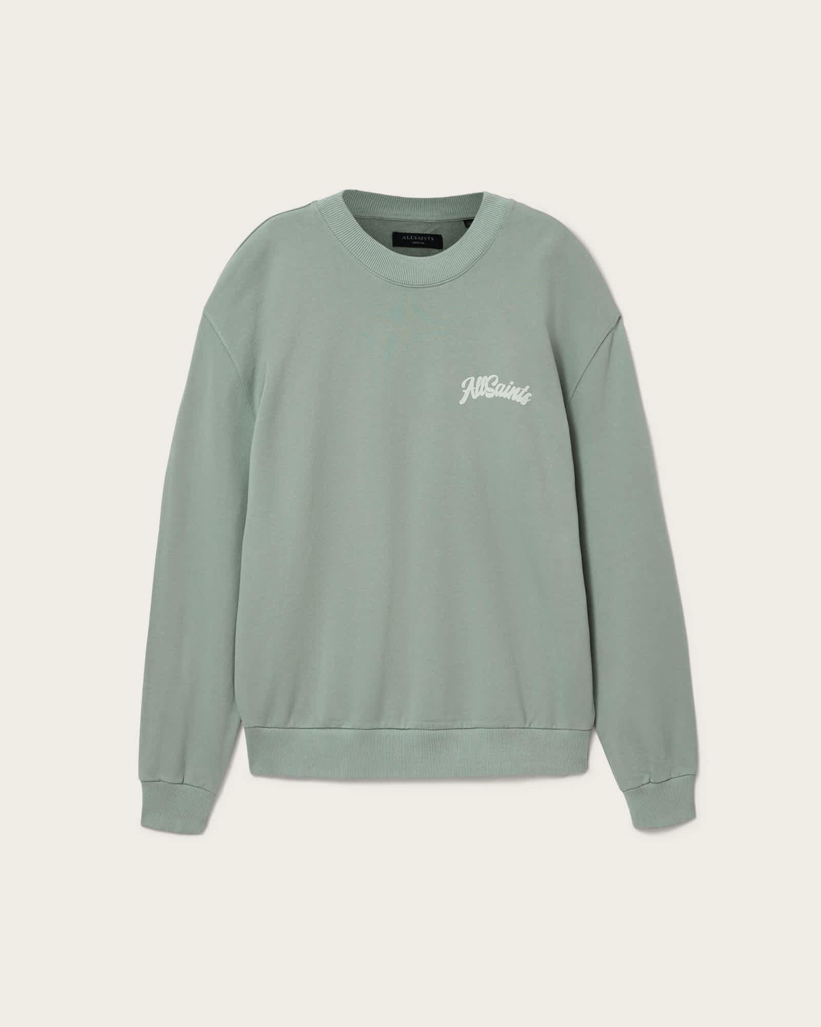 Odyssey Crew Neck Sweatshirt SPRING GREEN | ALLSAINTS US Product Image